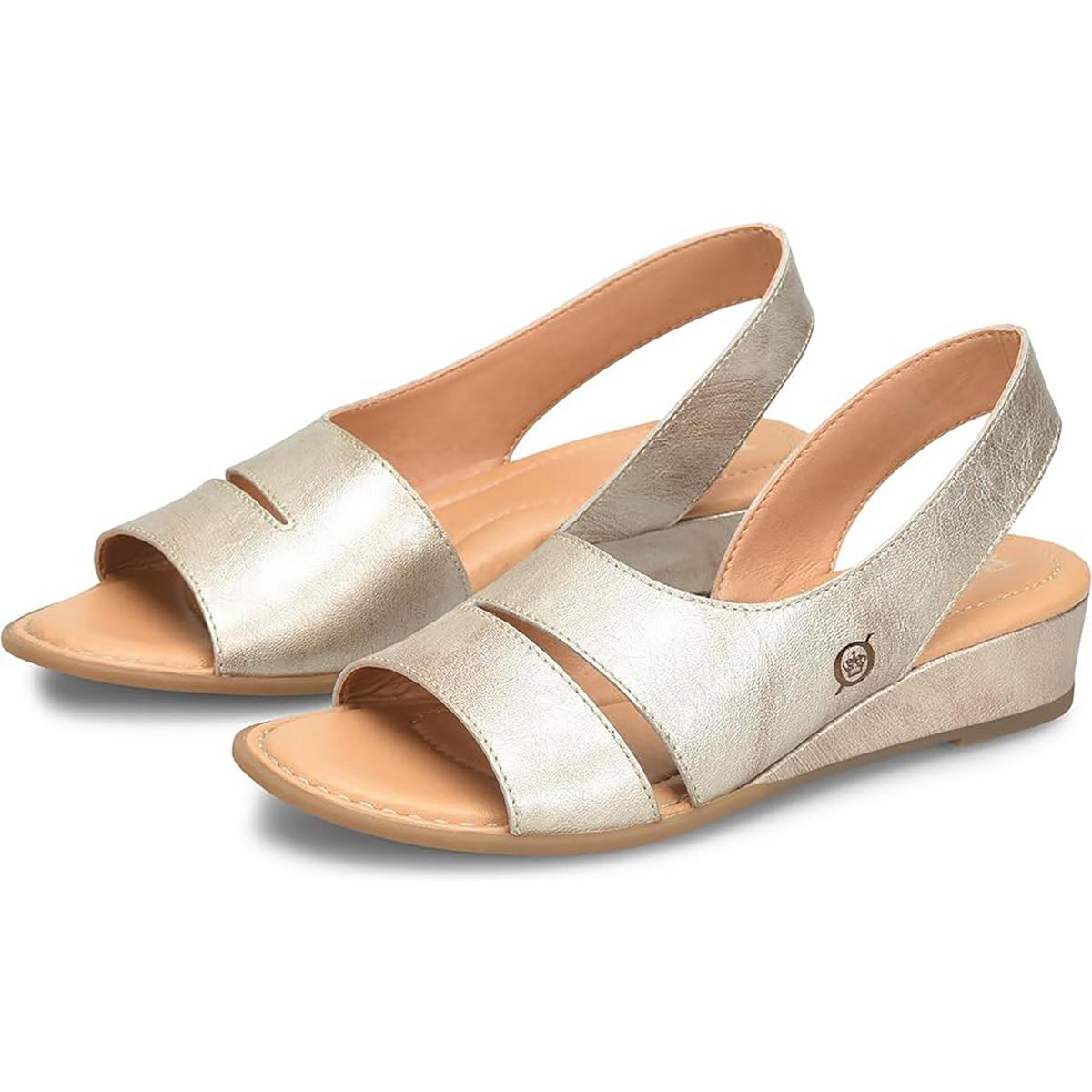 Crista Metallic Leather Slingback Sandals