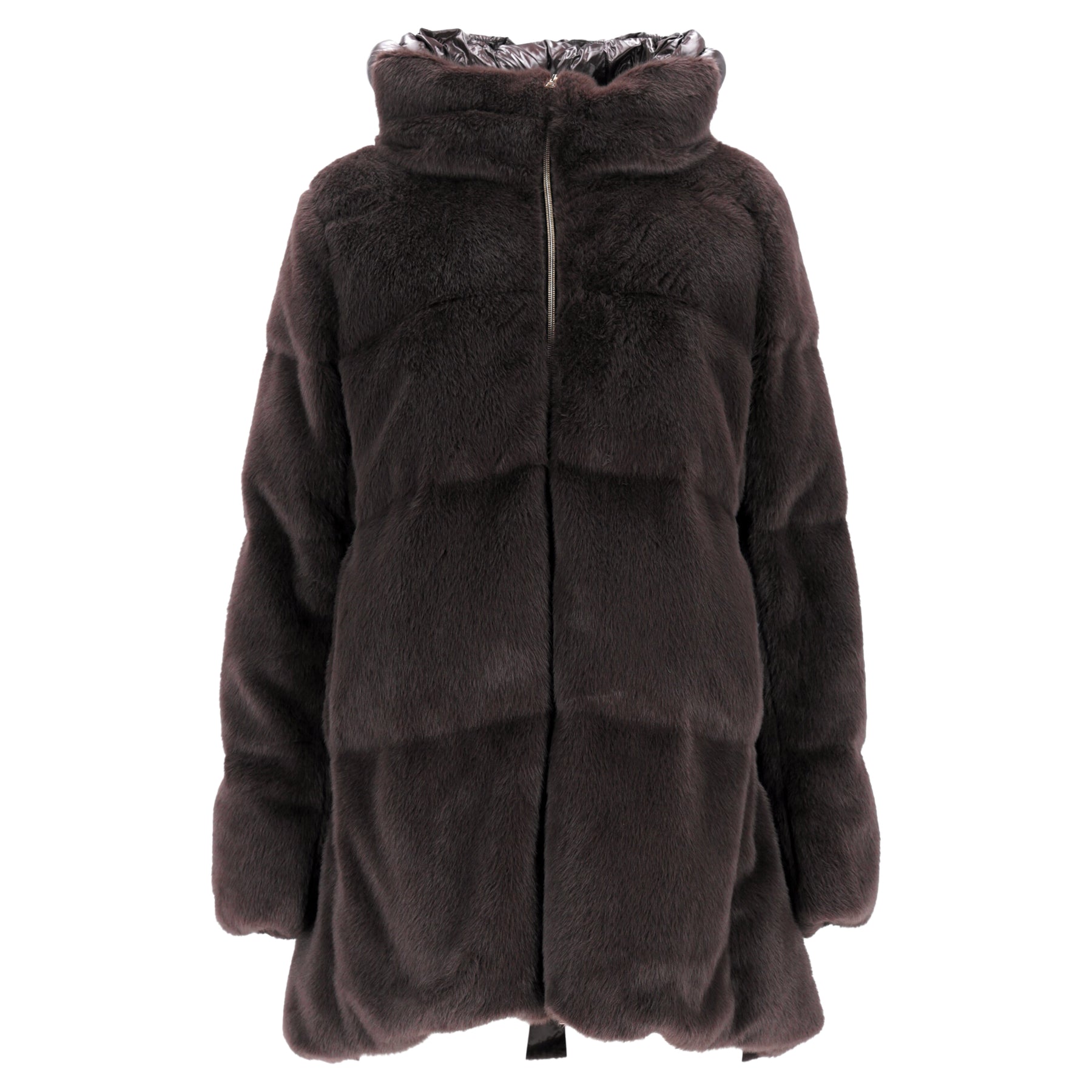 Herno Faux Fur Coat in Brown Polyester 7826340184124