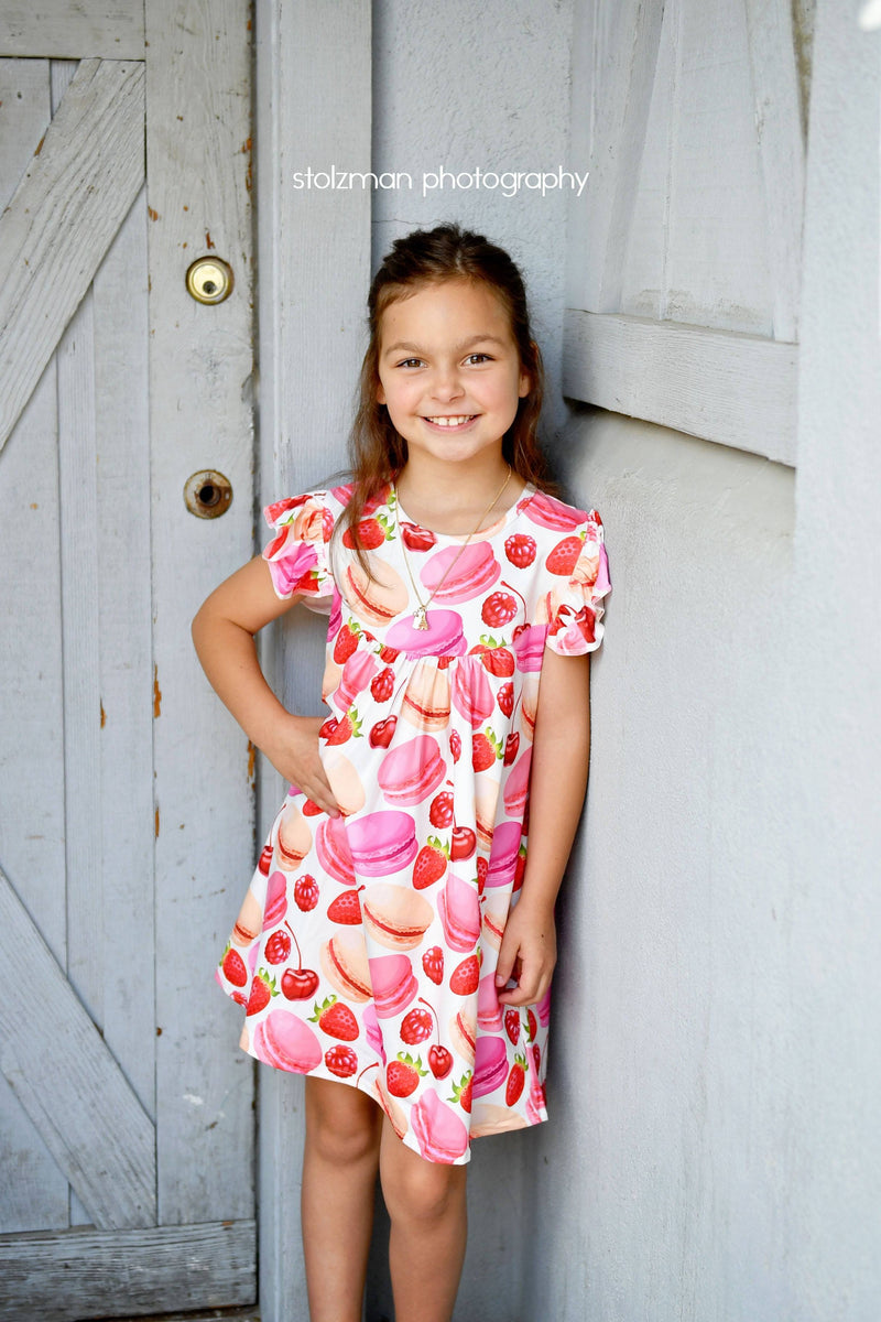 Macaroon Flutter Milk Silk Dress