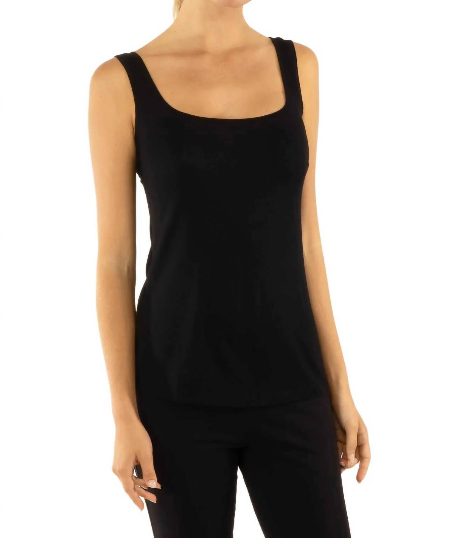 Super Soft Vicose Tank Top In Black 7745015513148