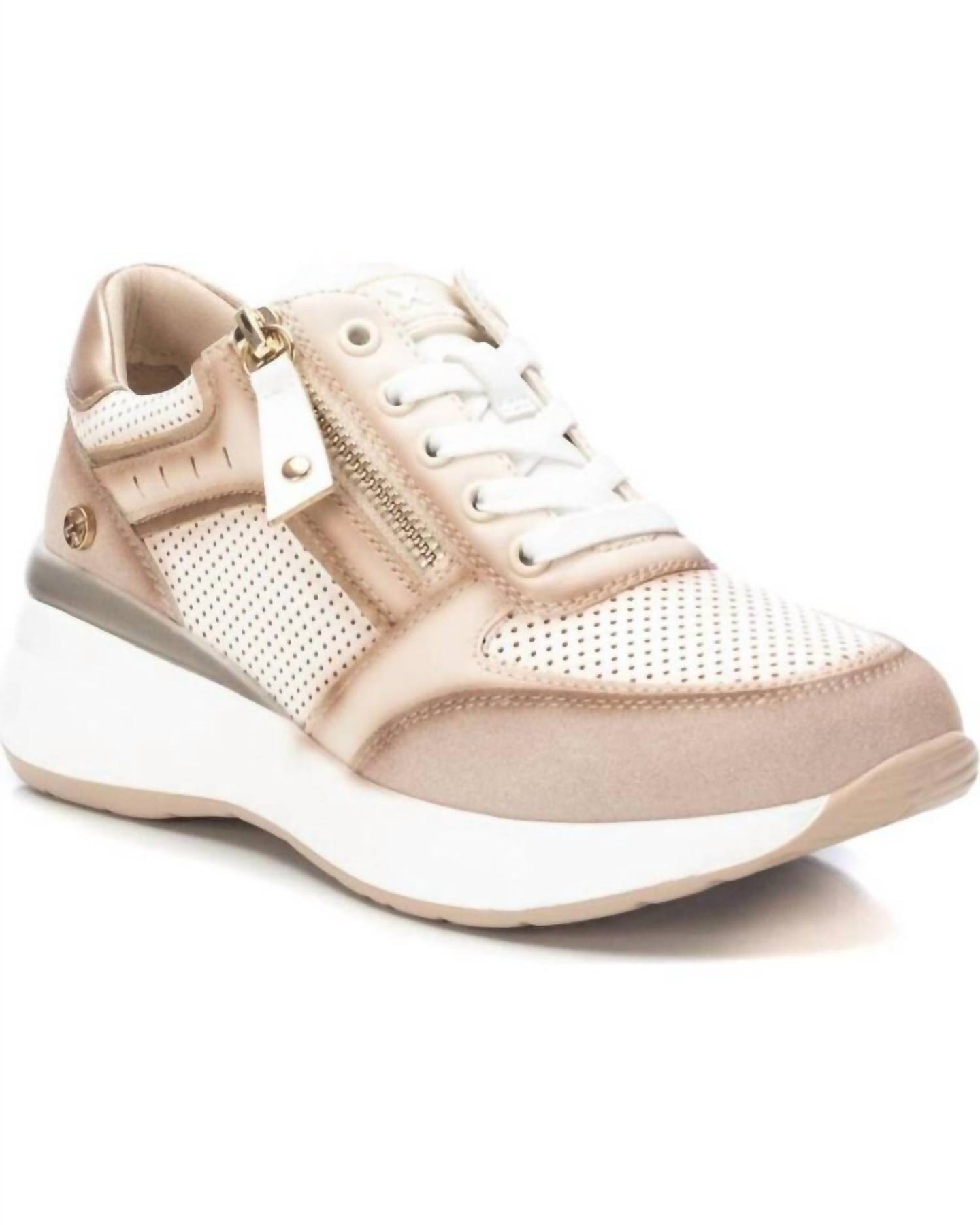 Women's Lace-Up Sneakers In Beige 7660601933884