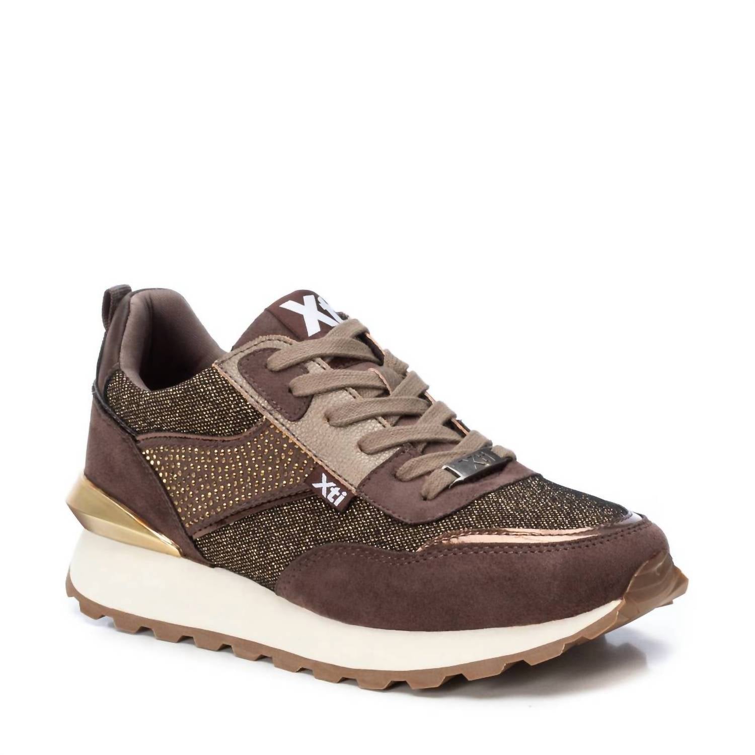 Women's Lace-Up Sneakers In Brown 7661059473468