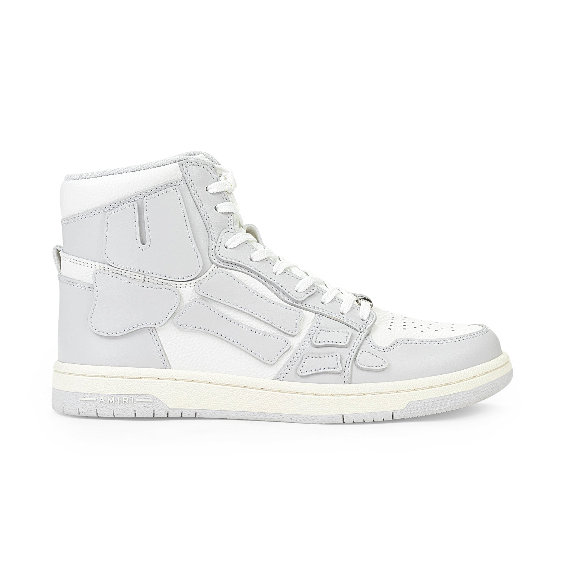 AMIRI LEATHER PANELLED SKEL PELLE BIANCA HI-TOP SNEAKERS 7801490014268