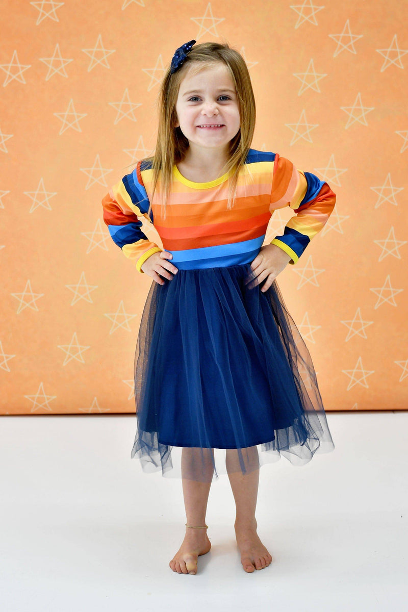 Blue Stripe Tutu Dress