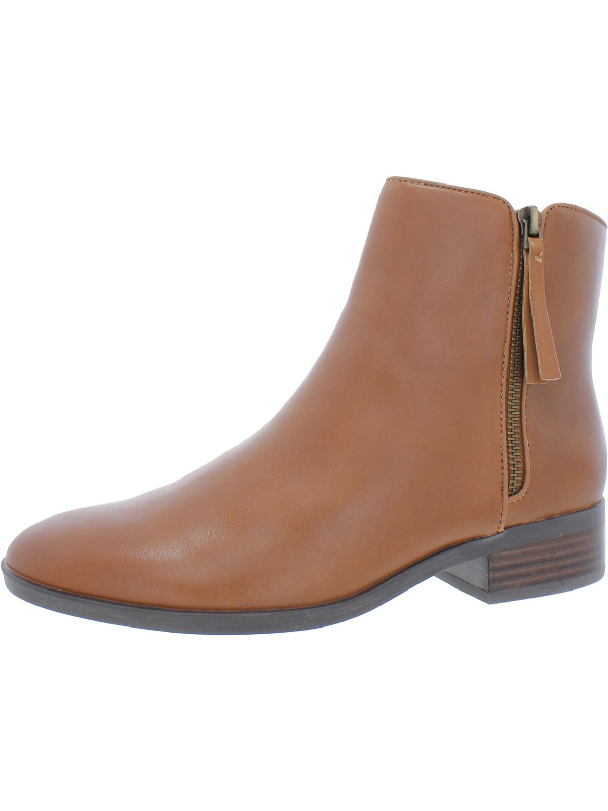 Robyn Womens Zipper Block Heel Ankle Boots