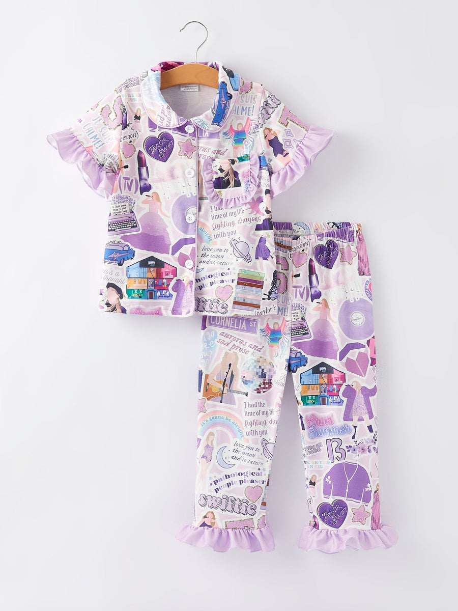 TS Character Print Girls Pajamas