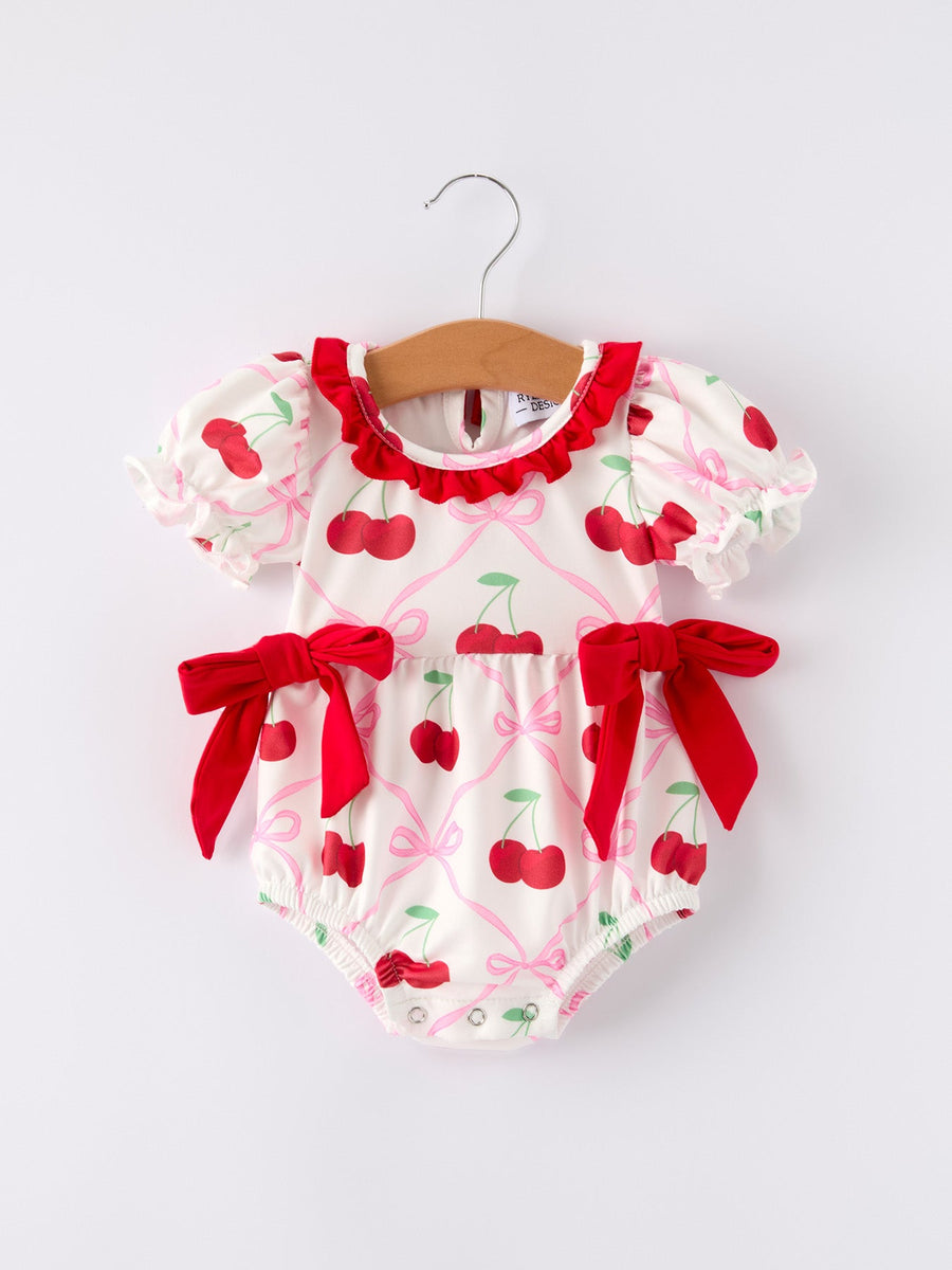 Cherry Bow Girls' Romper