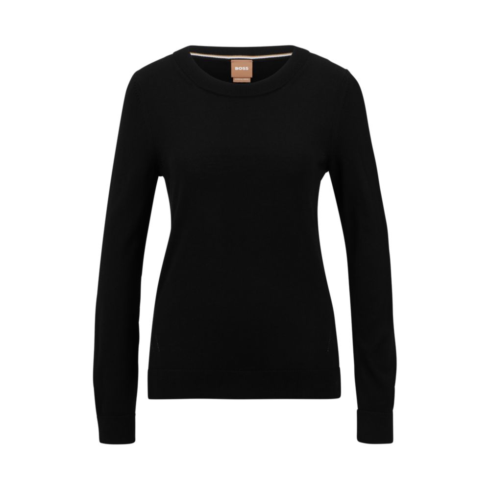 Crew-neck sweater in merino wool