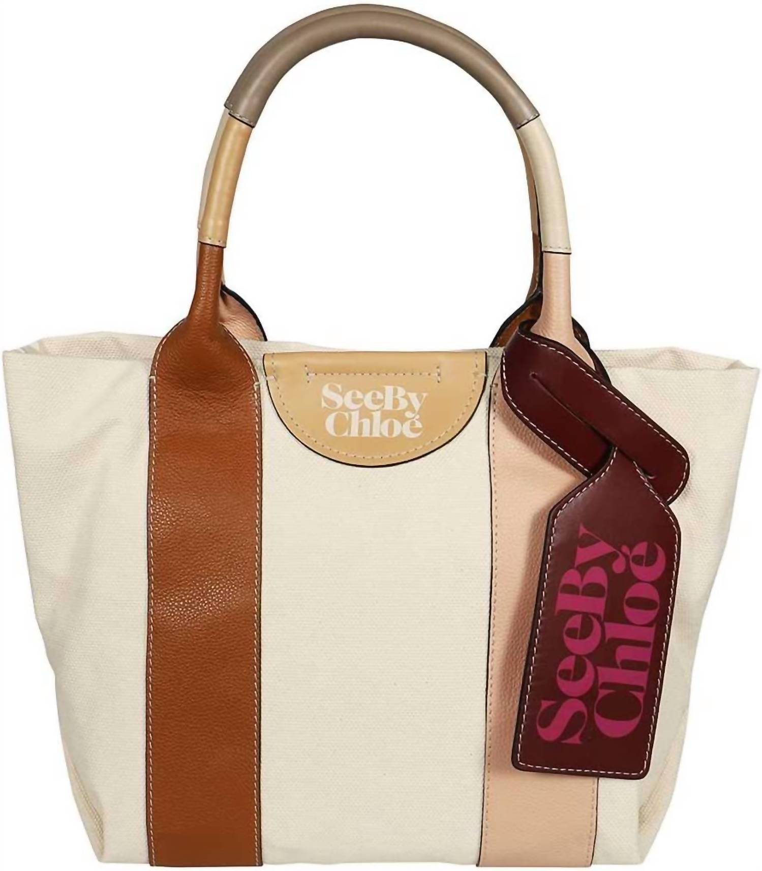 Laetizia Small Top Handle Canvas Tote Bag In Caramello