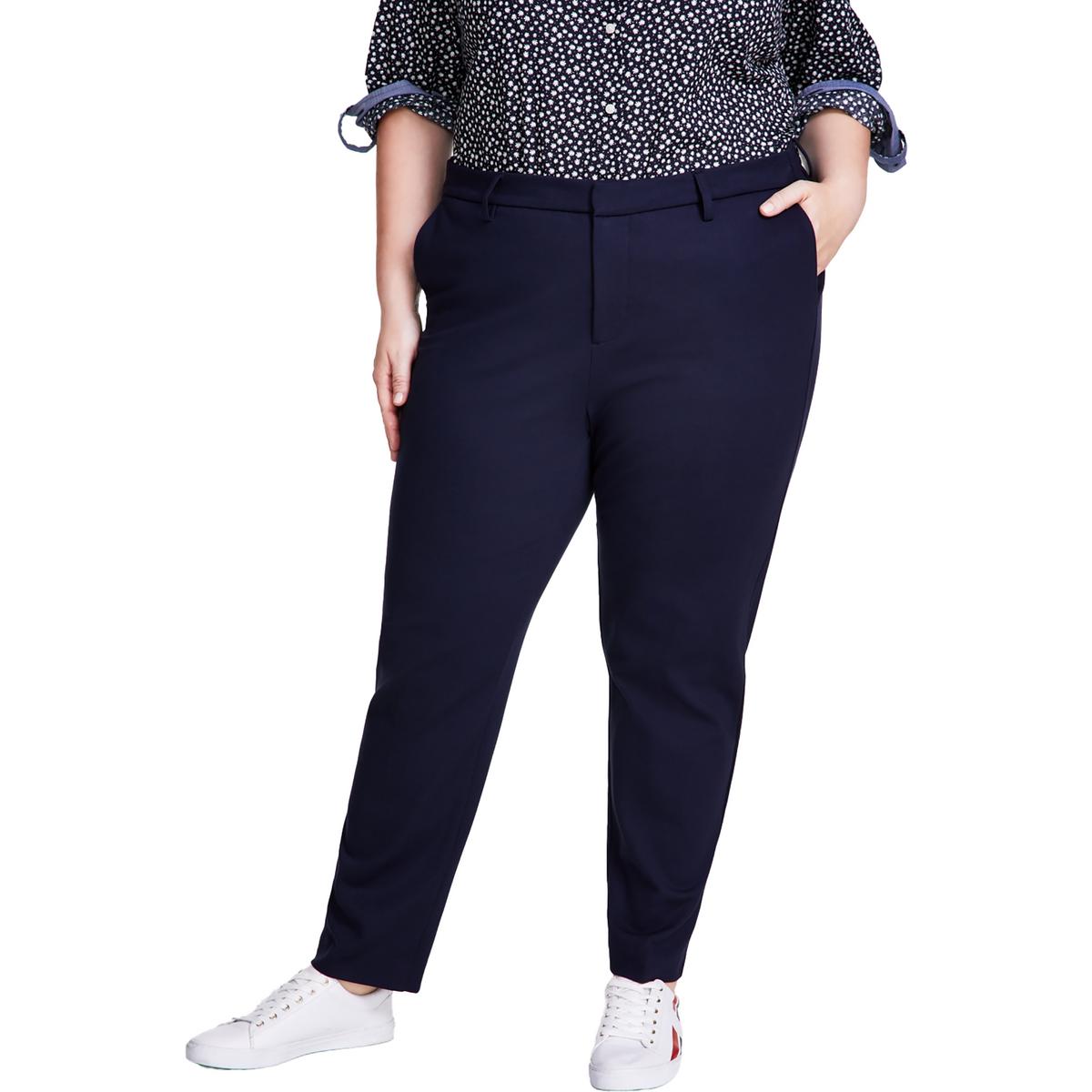 Plus Ponte High Rise Straight Leg Pants