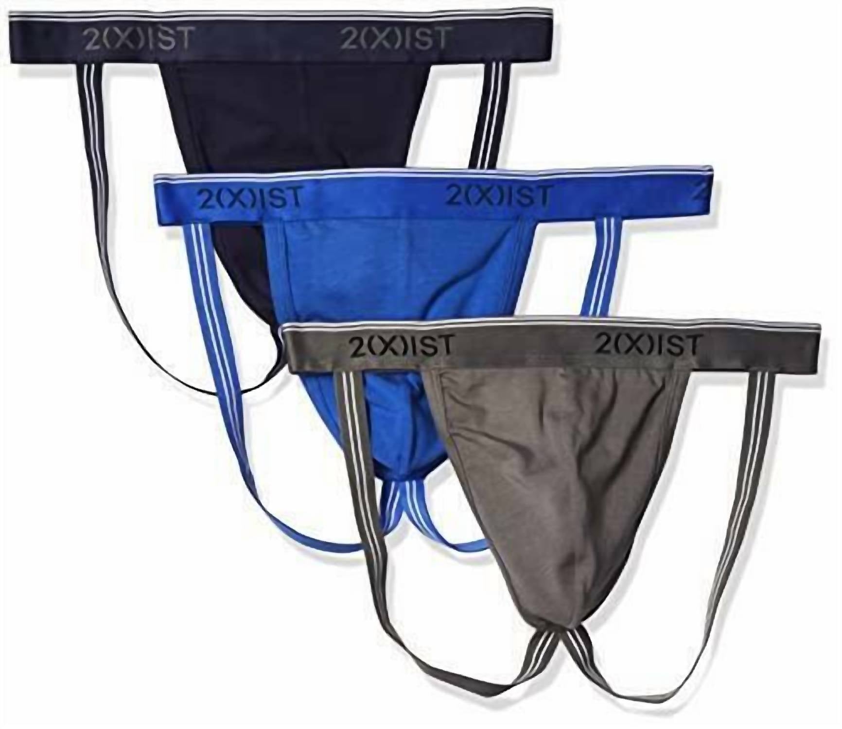 Men's 3-Pack Stretch Core Jockstraps In Eclipse/lead/dazzling Blue