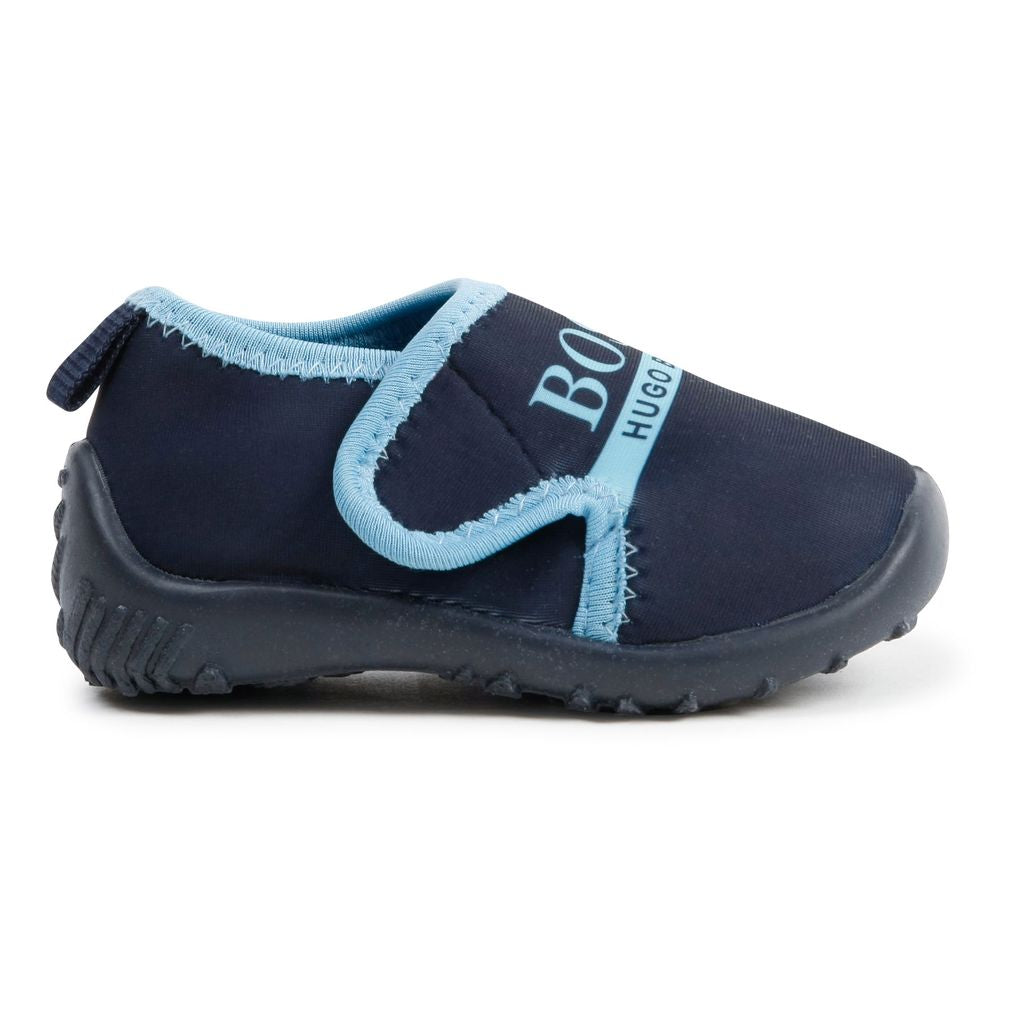 Navy Logo Crib Shoes