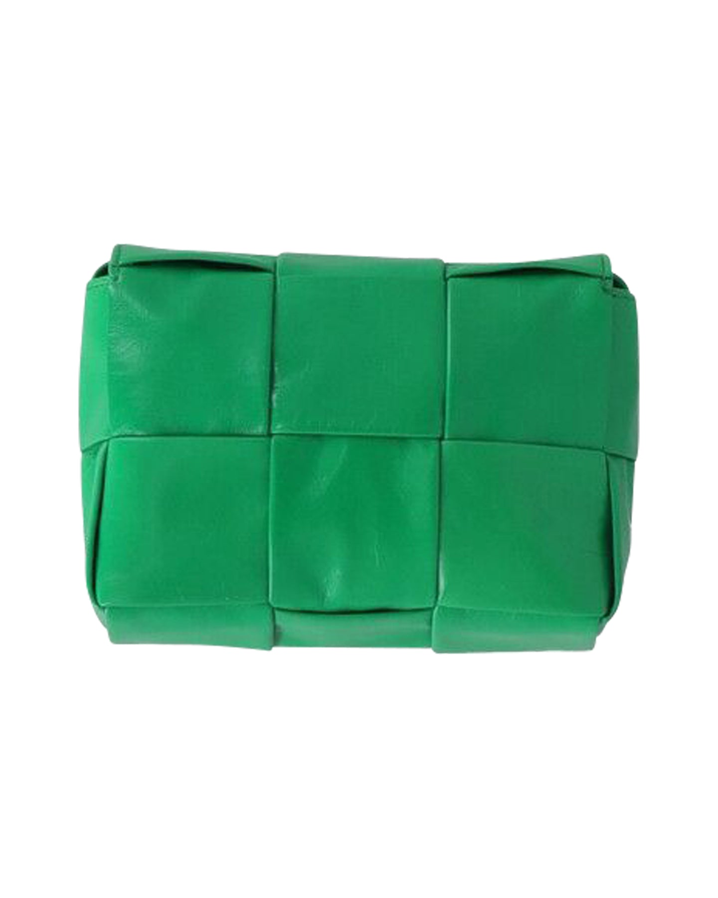 Bottega Veneta Candy Cassette Mini Intrecciato Crossbody Bag in Green Leather