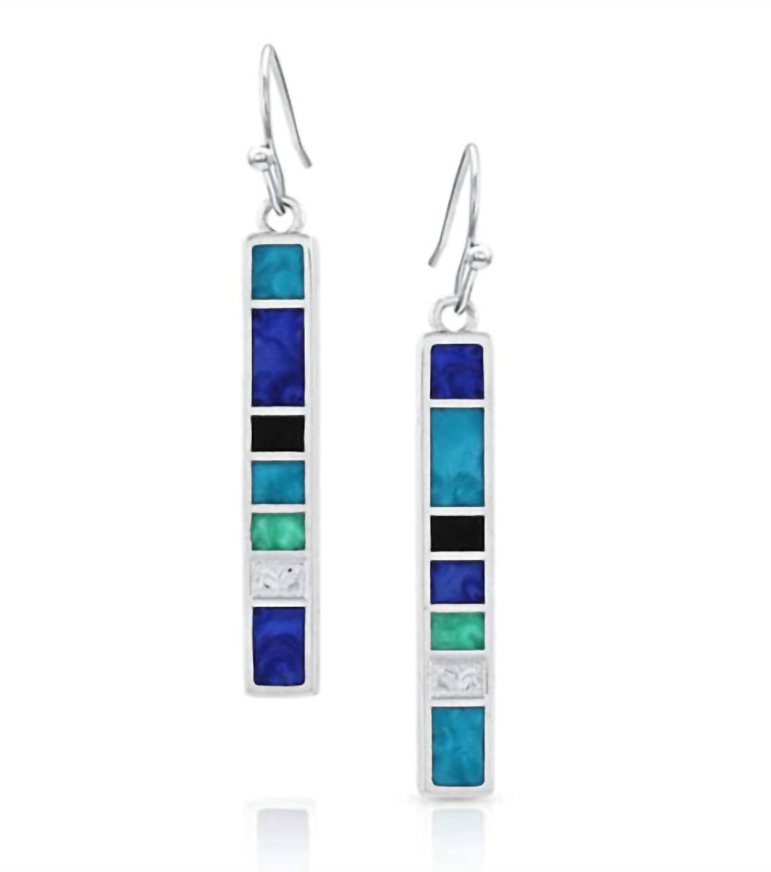 Women's American Legends Tablet Earrings In Silver 7802182631484