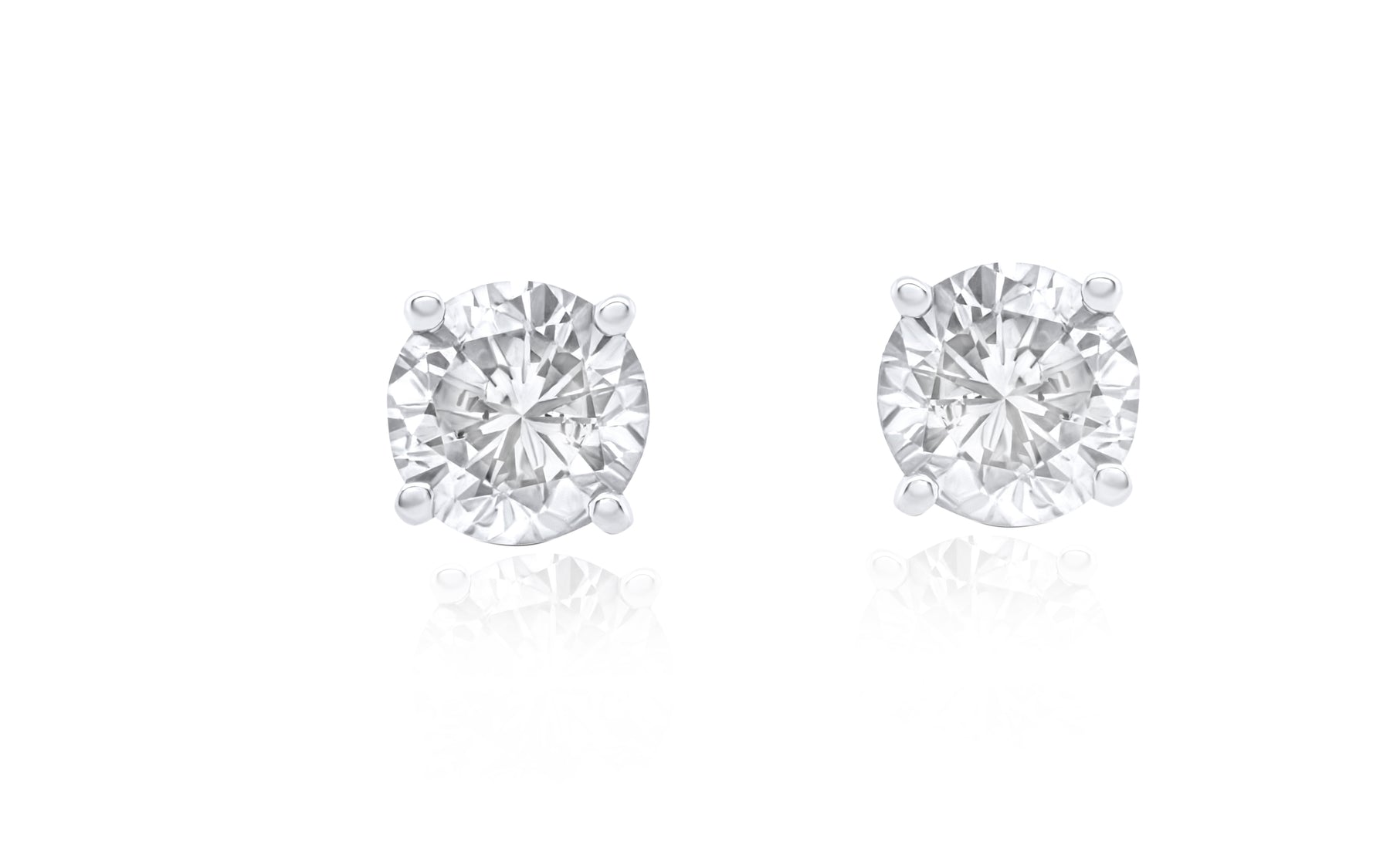 14kt white gold diamond stud earrings containing 1.00 cts tw 7261435297852