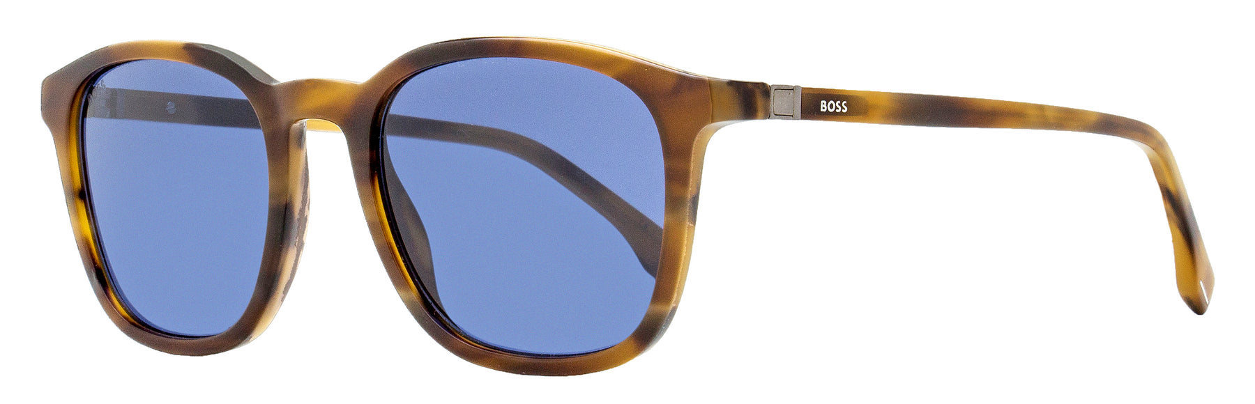 Boss Men's Rectangular Sunglasses 1433S 6C5KU Brown Horn 52mm