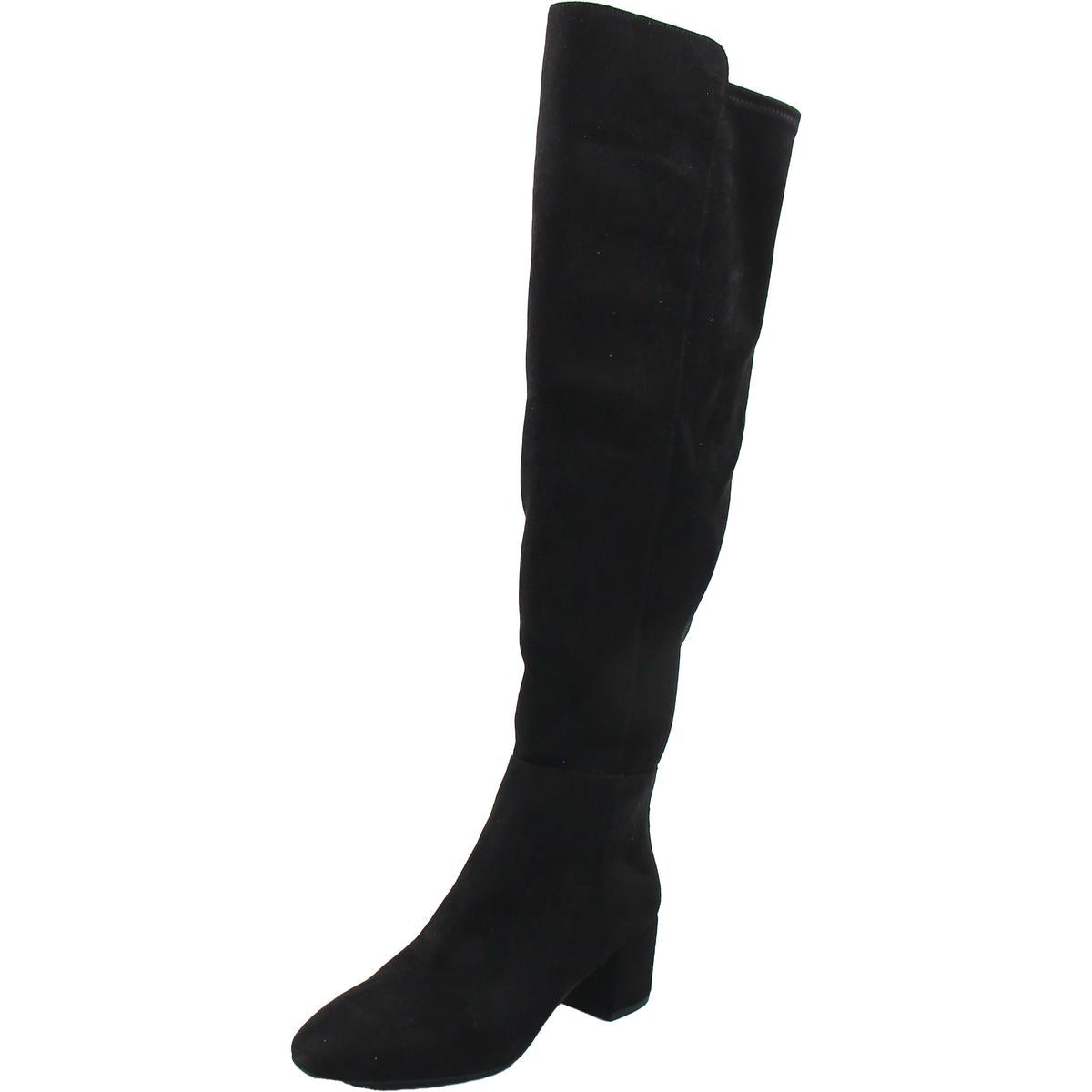 Zipper Suede Over-The-Knee Boots