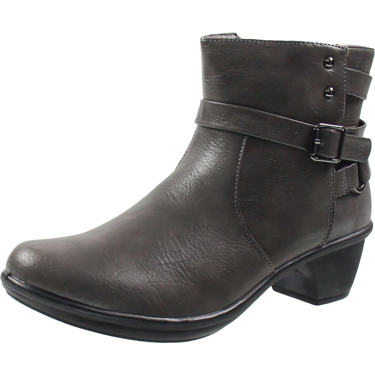 Carson Buckle Faux Leather Booties