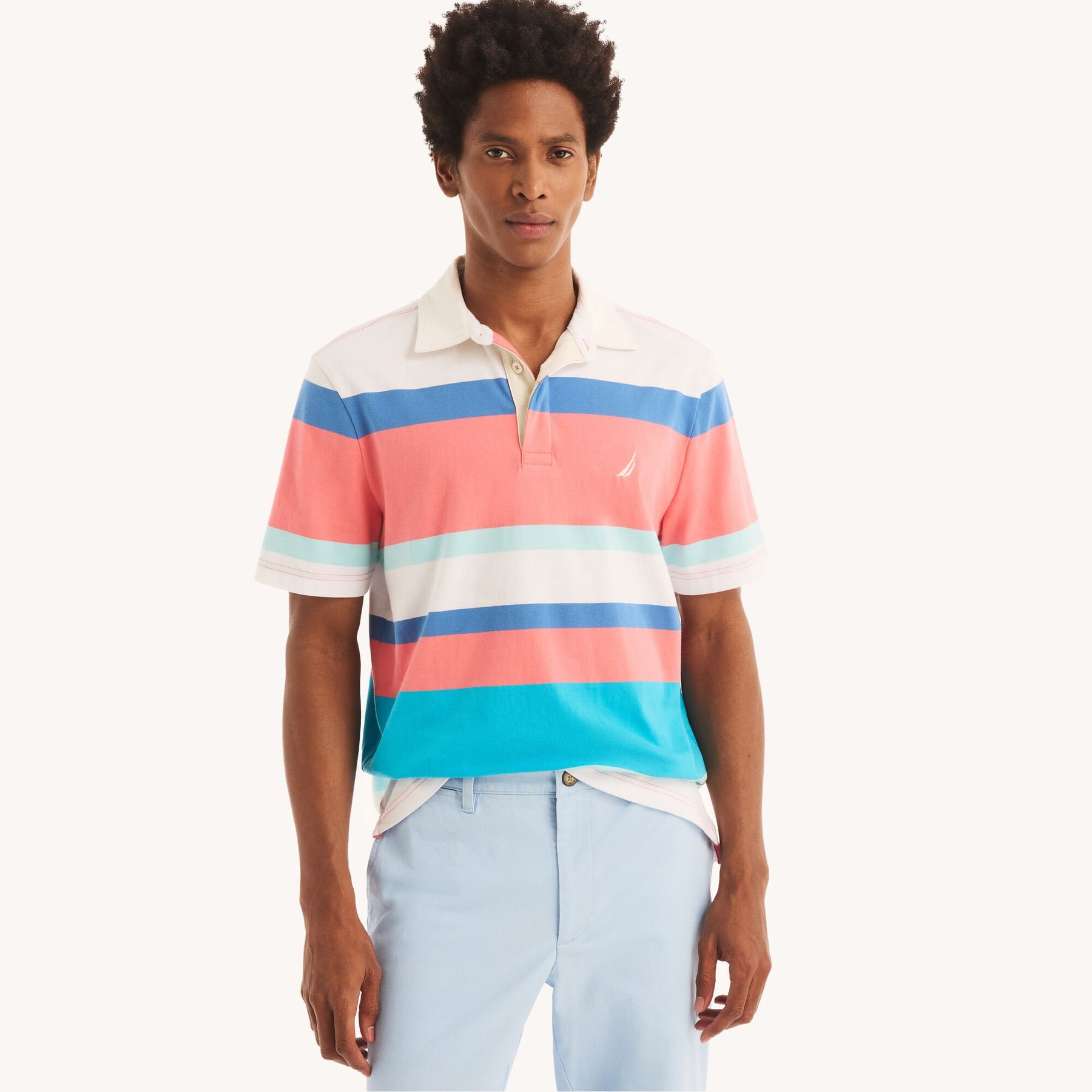 Nautica Sustainably Crafted Classic Fit Striped Rugby Polo 7268621025340