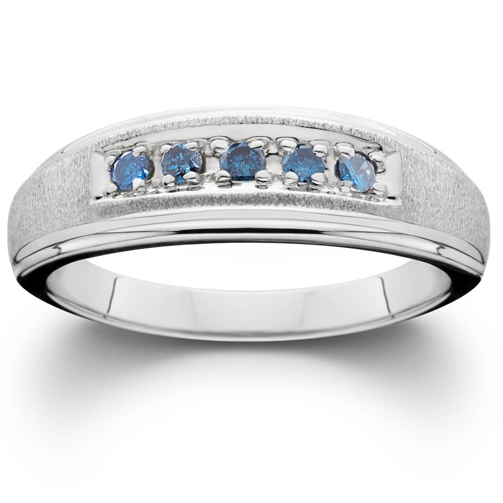 1/6ct Blue Diamond Ring 14K White Gold 7688273068092