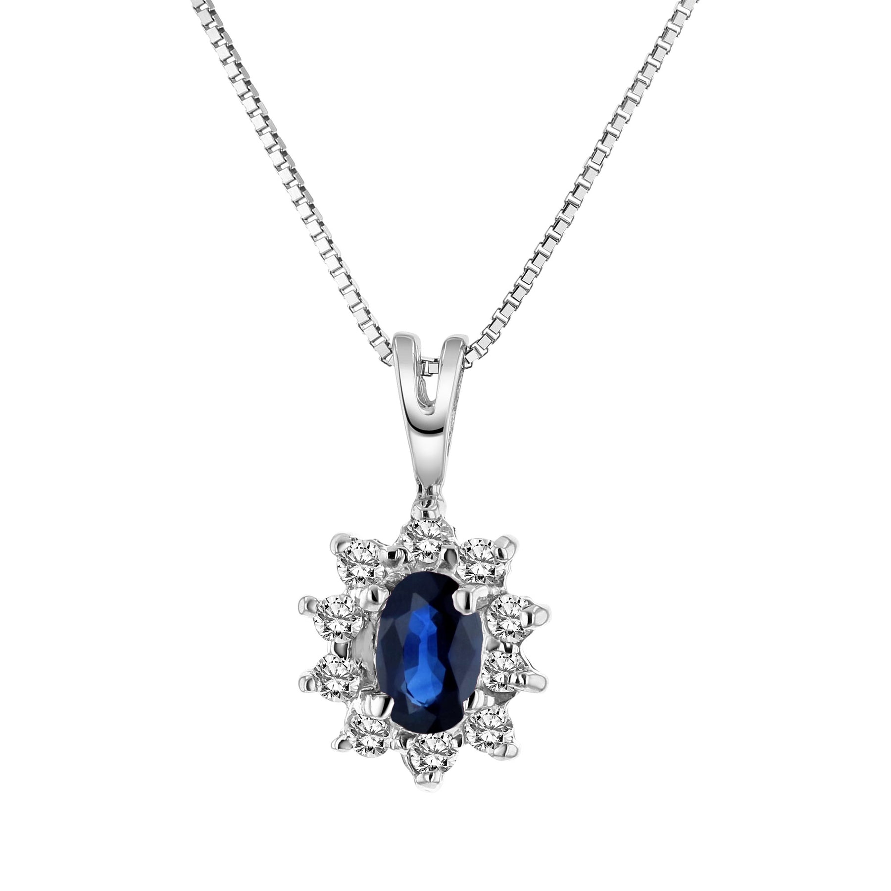 0.35cttw Diamond and Sapphire Pendant in 14k Gold 7631957000252