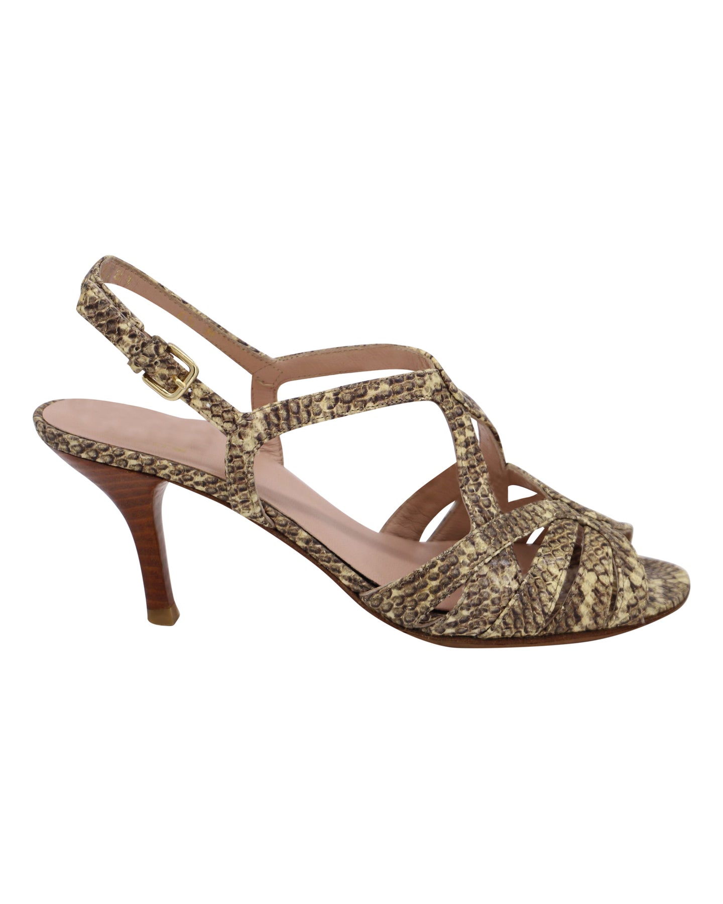 Stuart Weitzman Snakeskin Print High Heel Sandals in Multicolor Leather
