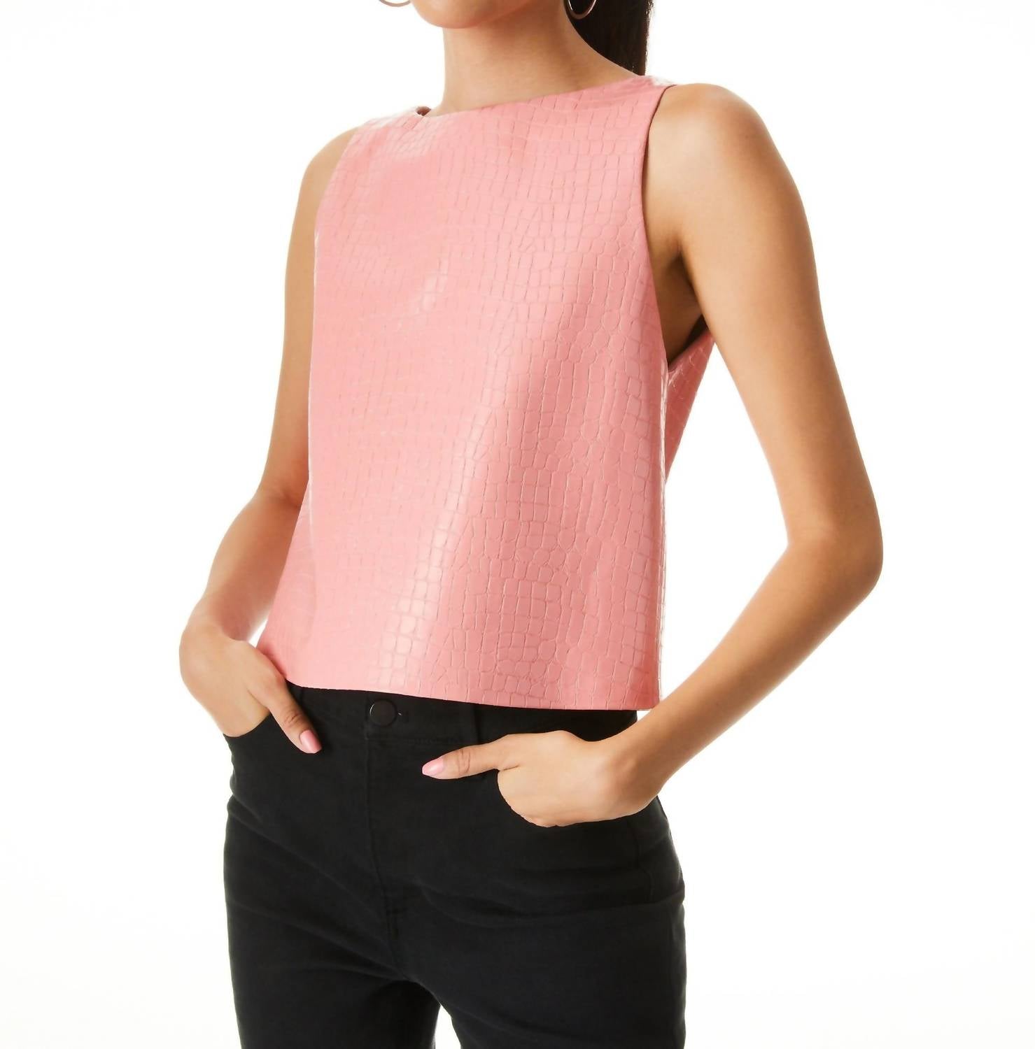 Amal Boxy Tank Top In Rose 7271659405372