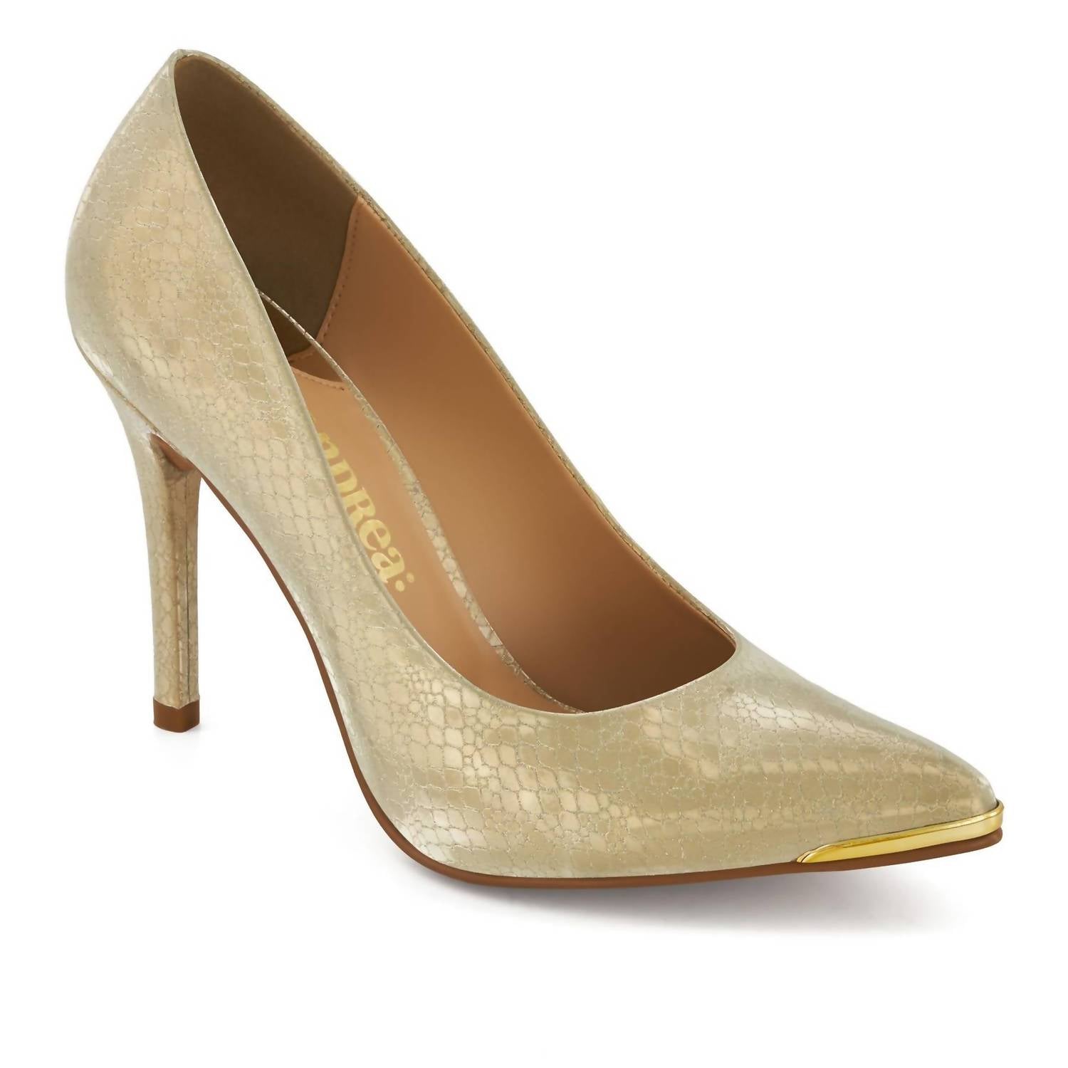 Women's Classic High Heels With Metallic Detail In Gold 7800799199292