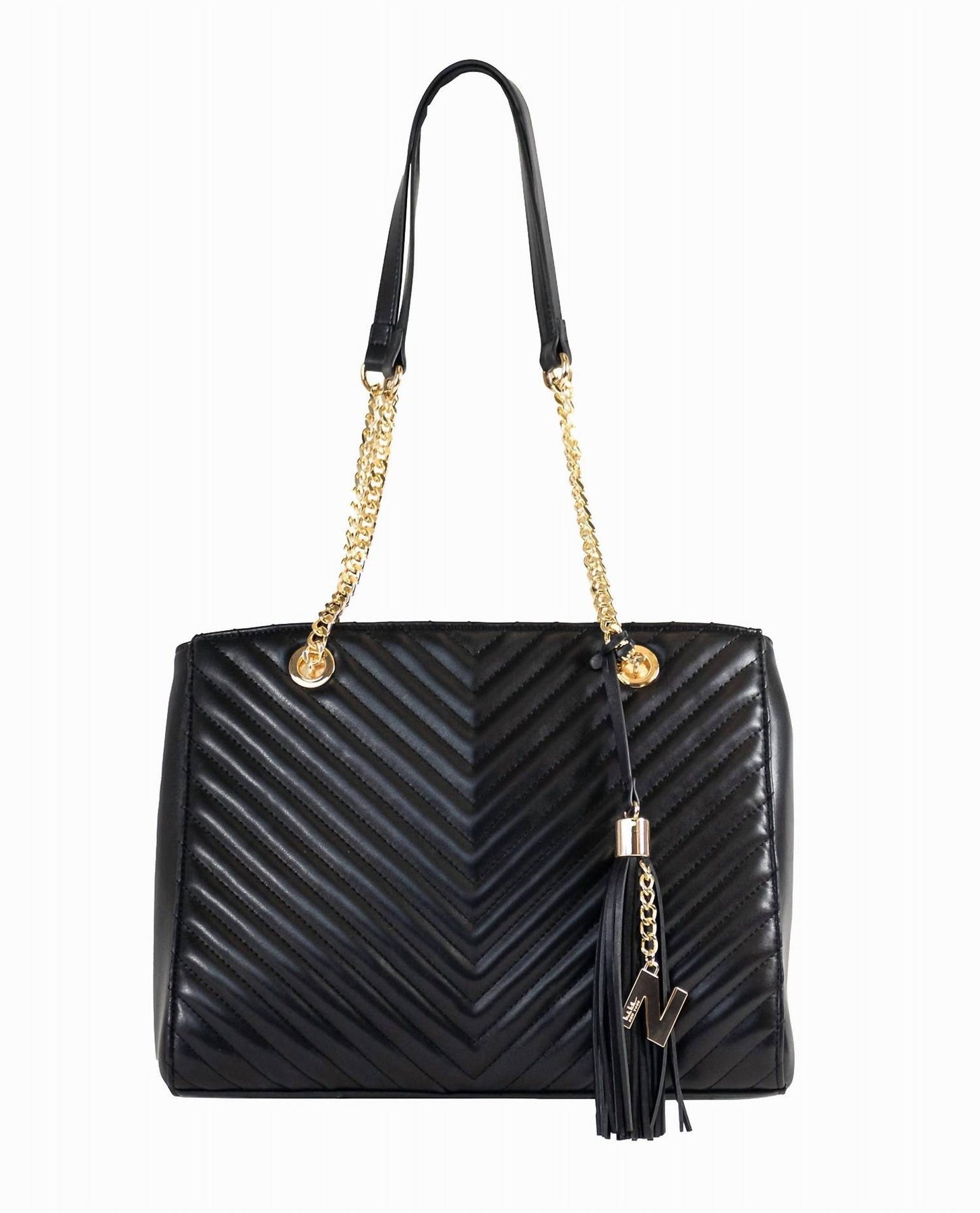 Women's Quilted Tote In Black 7686692569148