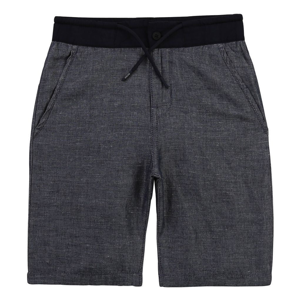 Navy Drawstring Bermuda Shorts