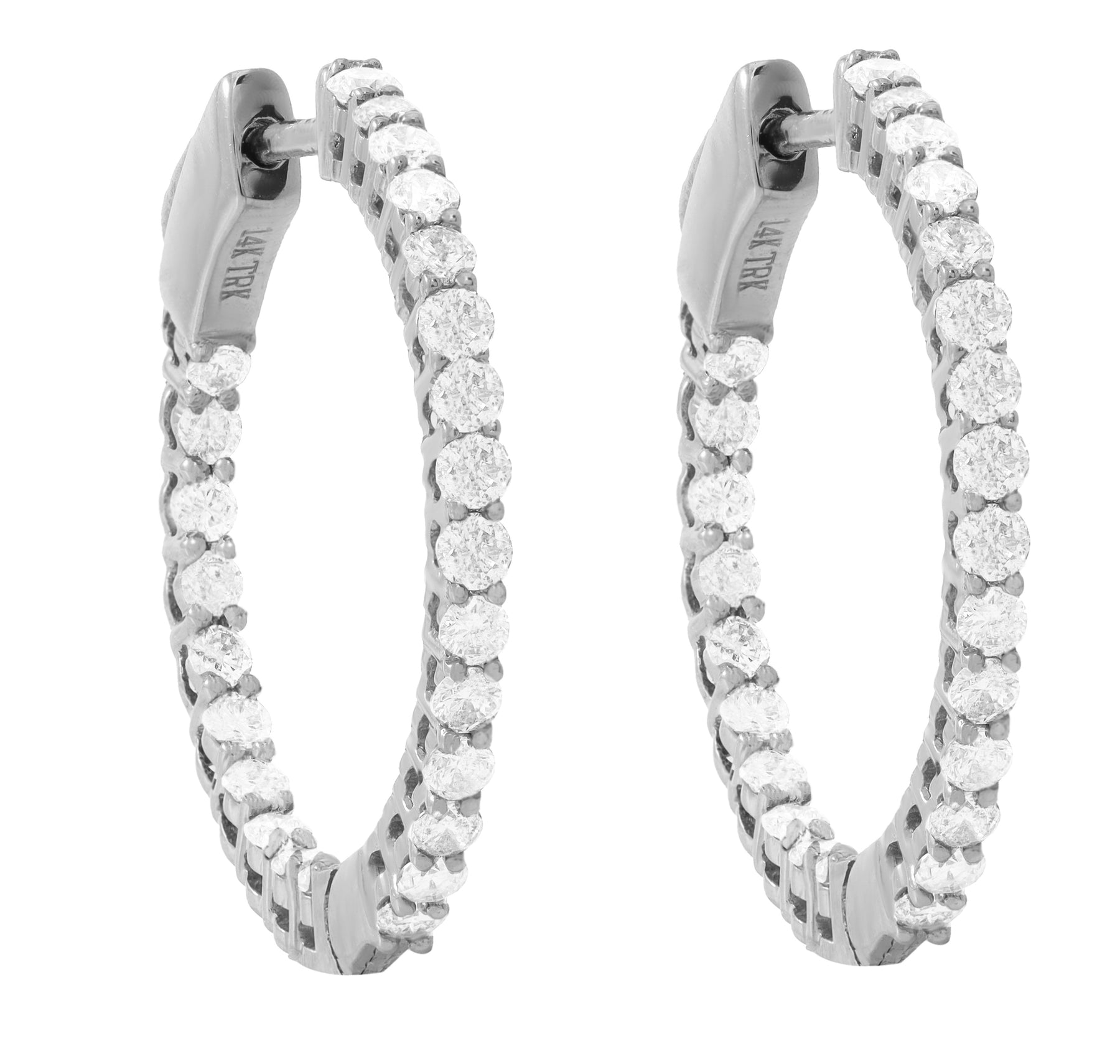 14kt white gold diamond in-out round hoop earrings with 1.00 cts tw 7261540941884