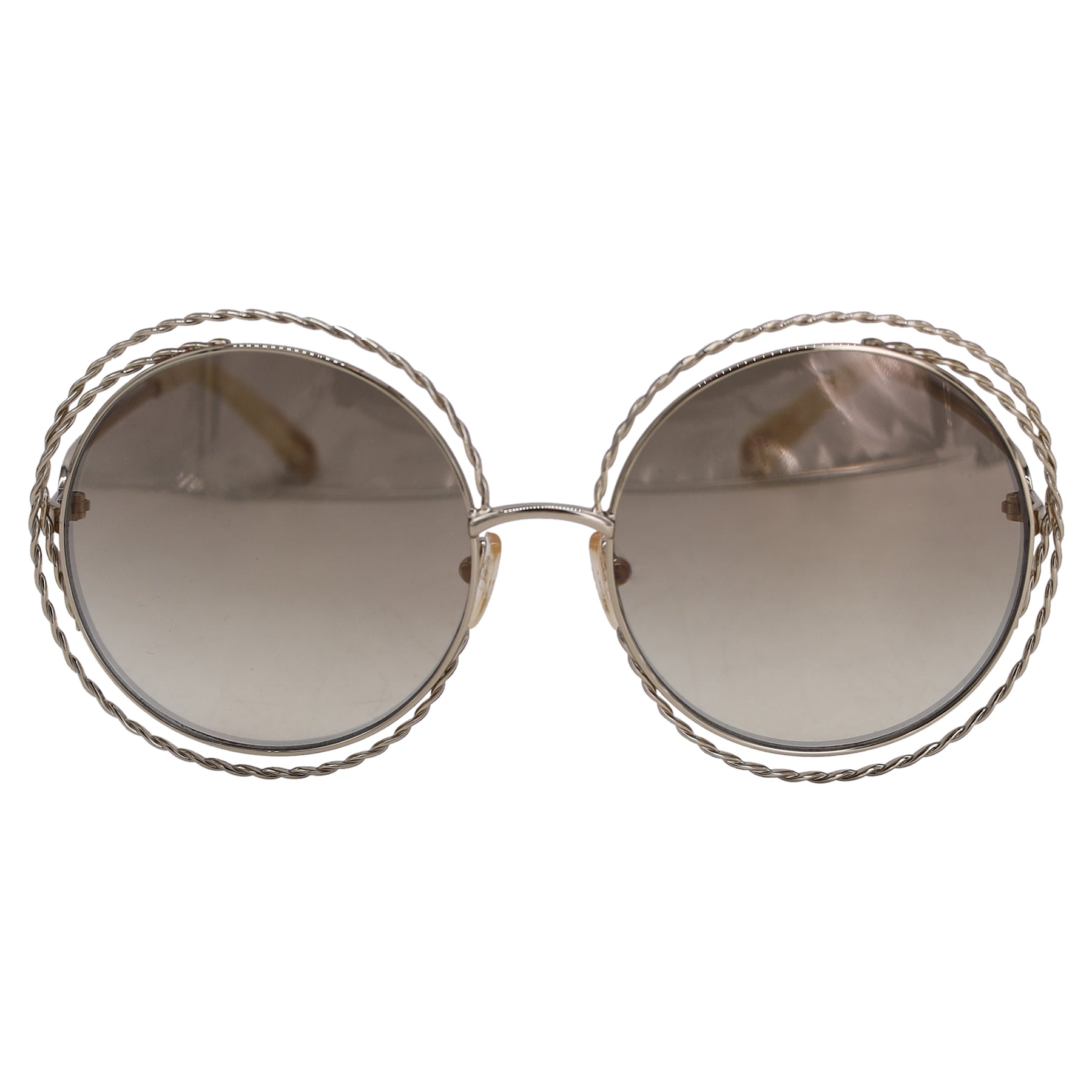 Chloé Carlina Round Sunglasses in Silver Metal 7744742555708