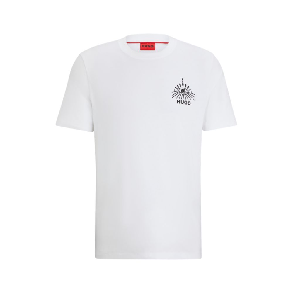 Cotton-jersey regular-fit T-shirt with seasonal artwork 7581139566652