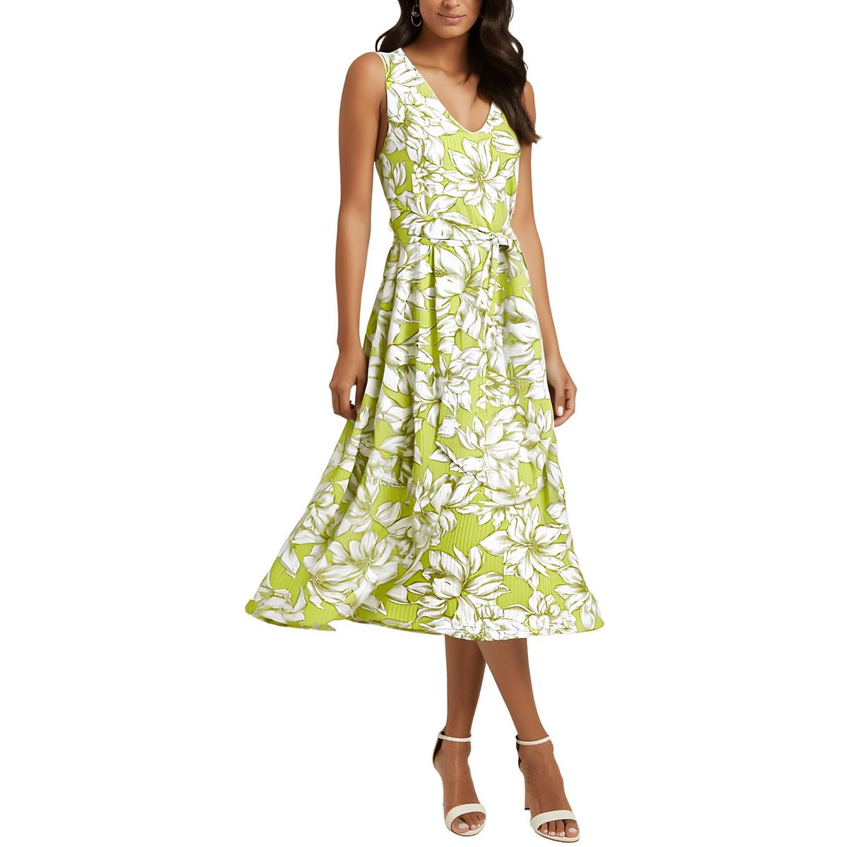 Printed Chiffon Midi Dress