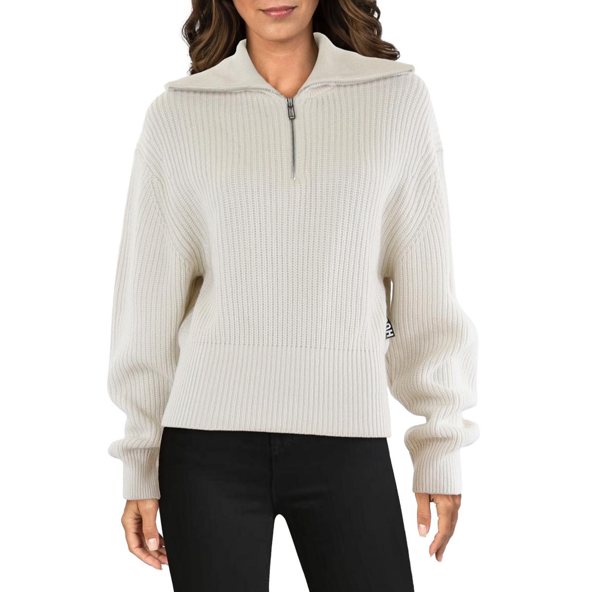 Ribbed Trim Bishop Sleeve Pullover Sweater