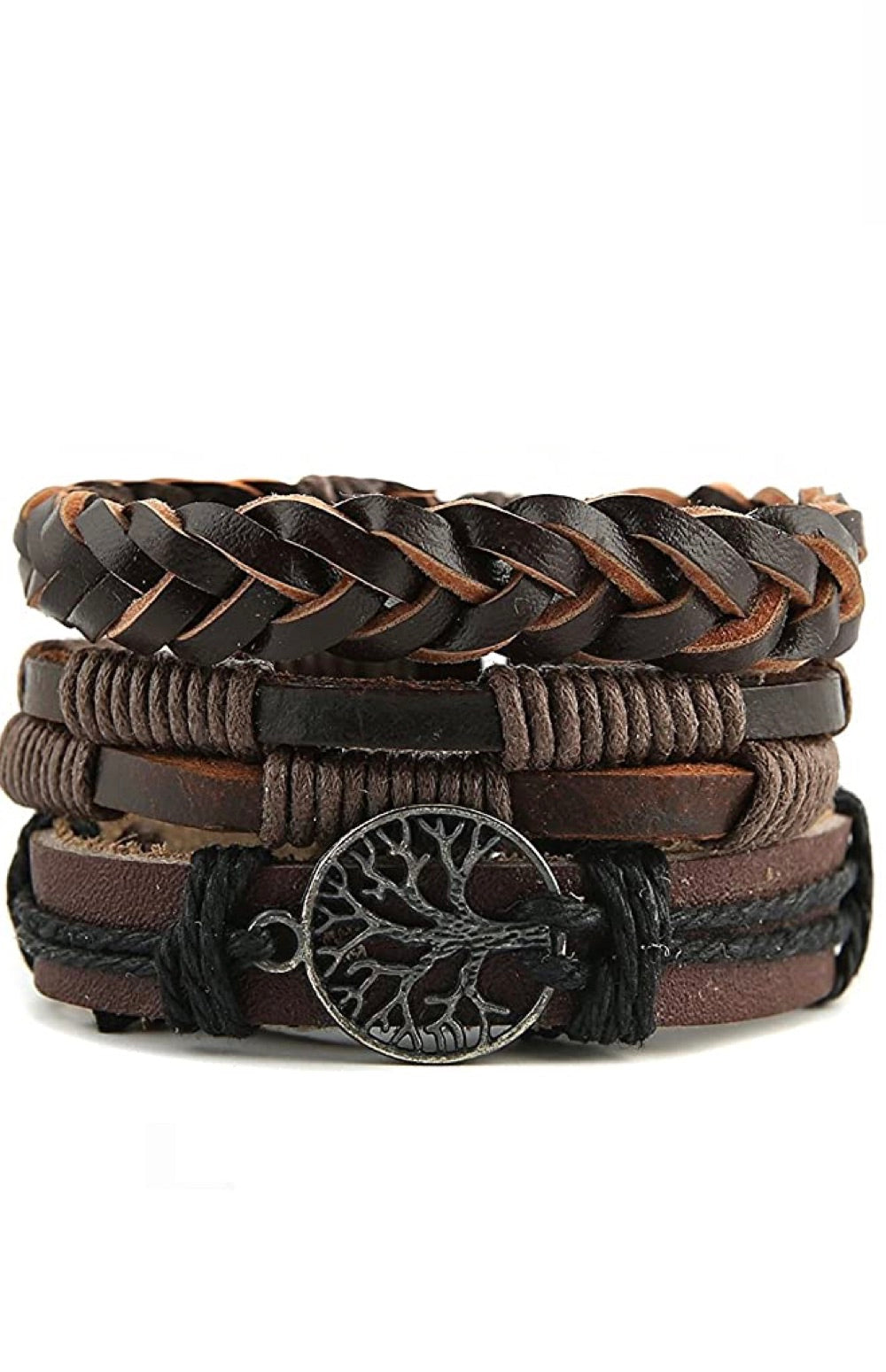 Brown Leather Bracelet Set 7262175395900