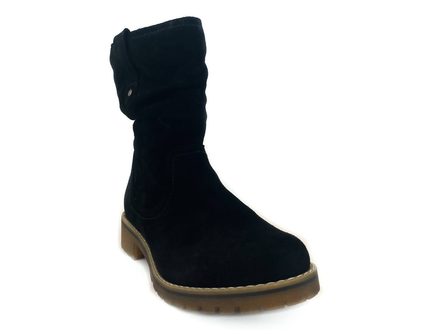 Women's Texas Waterproof Suede Lug Sole Boot In Black Suede 7270849806396