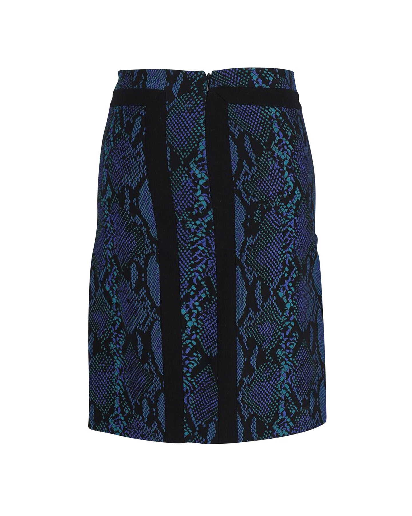 Diane Von Furstenberg Animal Print Pencil Skirt in Blue Acetate 7802229063740