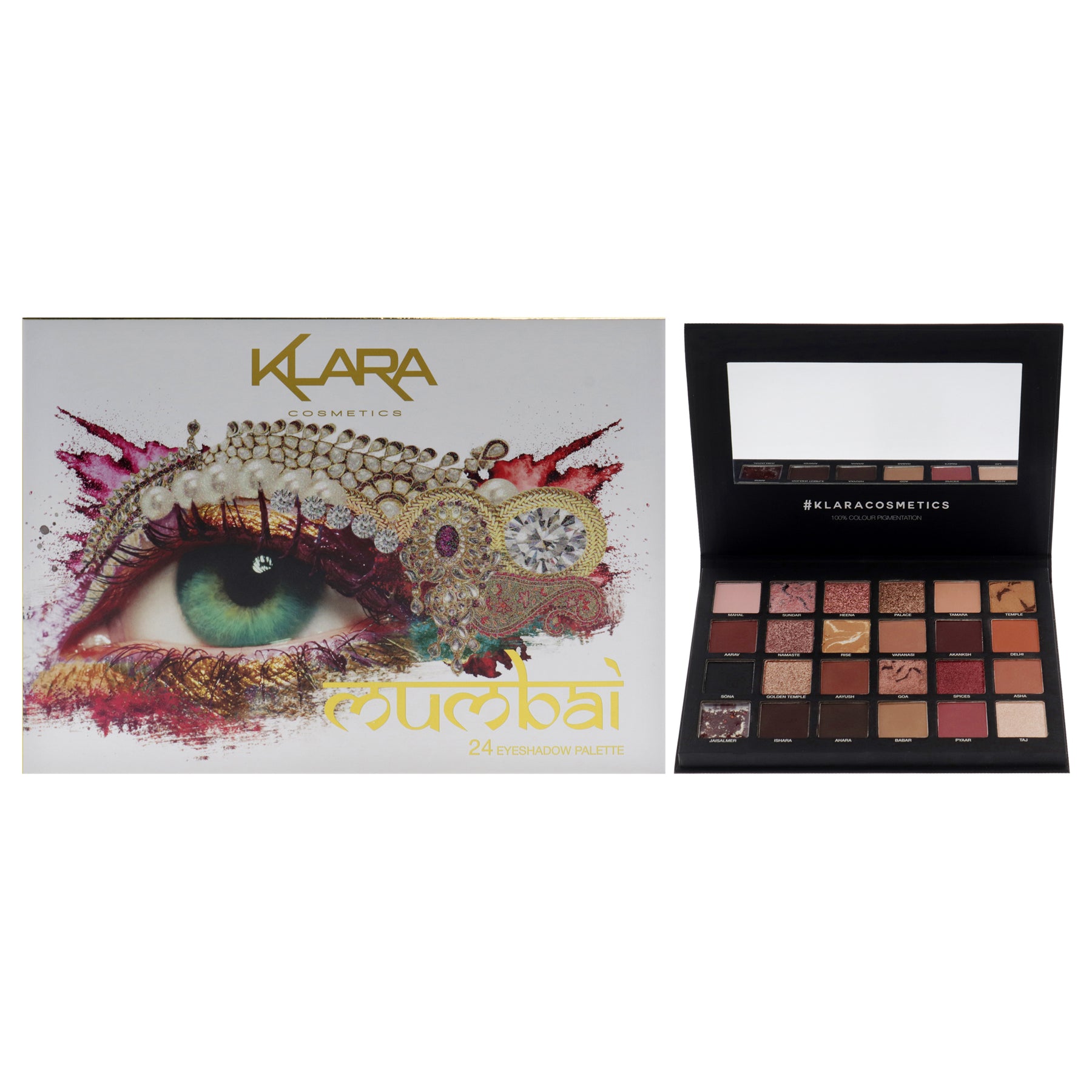 24 Eyeshadow Palette - Mumbai by Klara for Women - 1.68 oz Eye Shadow 7830871179324