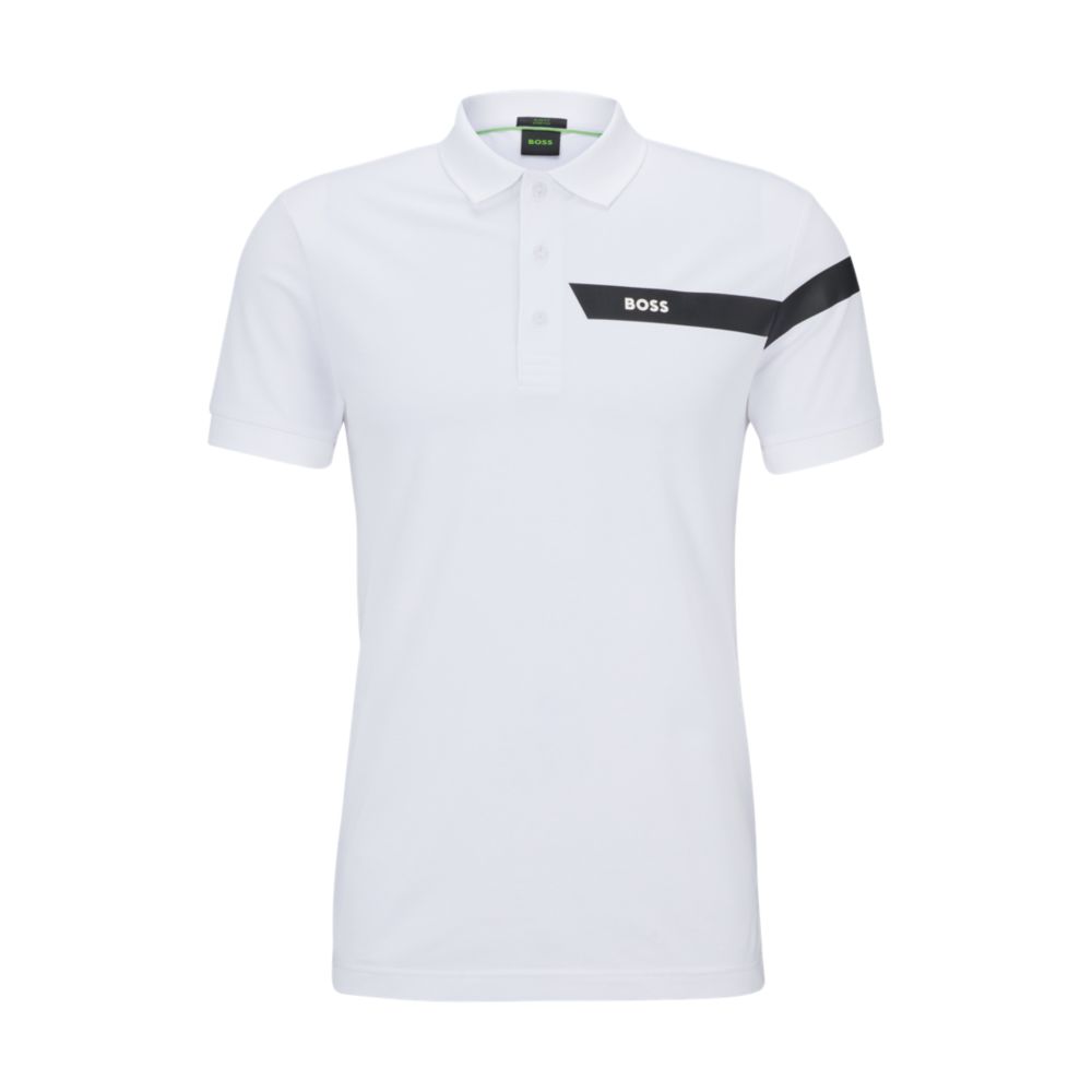 Slim-fit polo shirt with stripe and logo 7208039710780