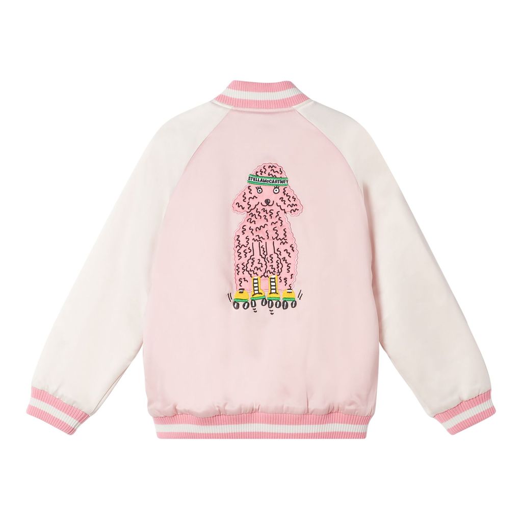 Pink Poodle Graphic Bomber Jacket