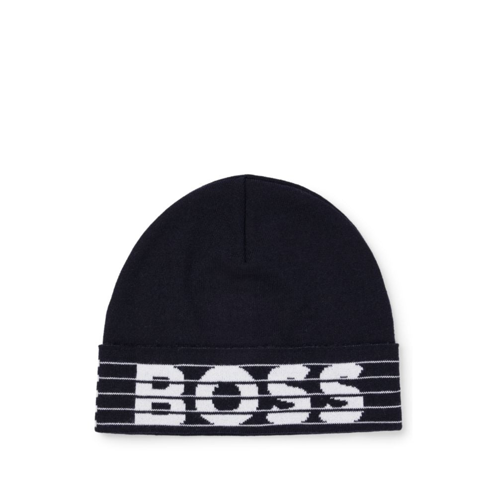 Beanie hat finished with meta-stripe logo