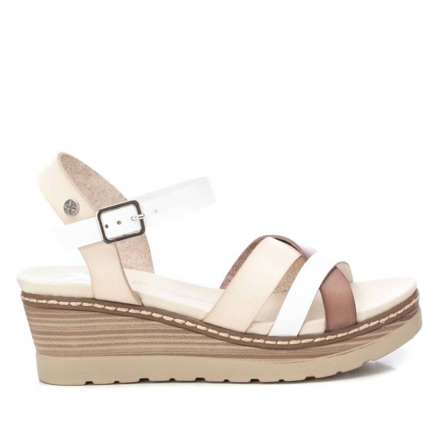 Women's Wedge Strappy Sandals In Ice