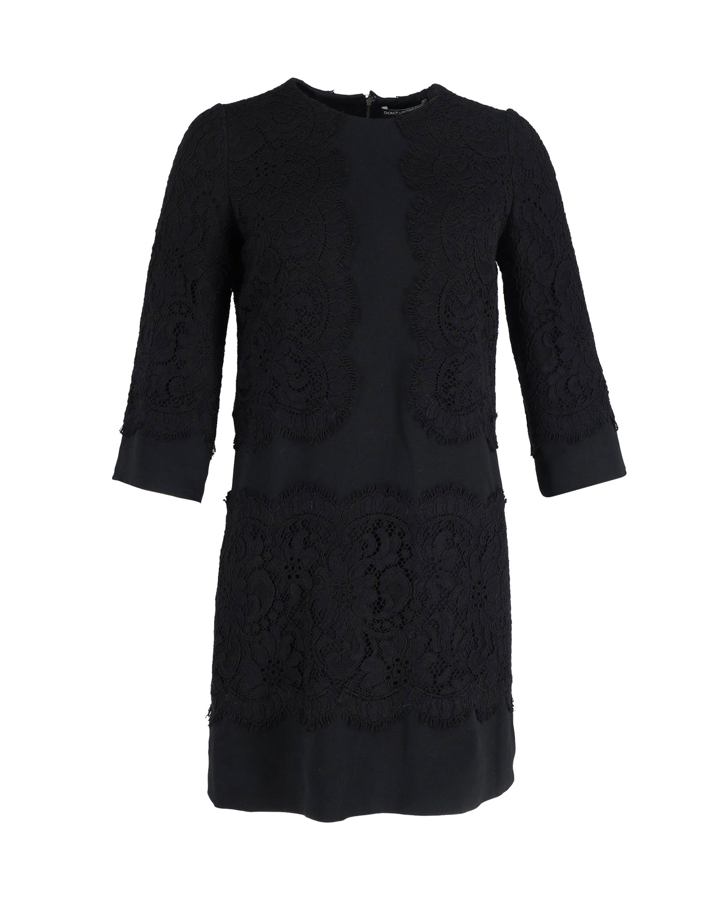 Dolce & Gabbana Lace Dress in Black Cotton 7802226475068