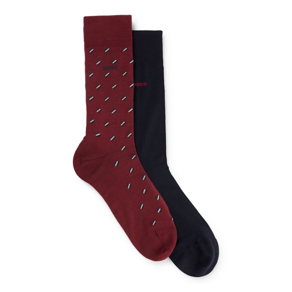 Two-pack of regular-length mercerized-cotton-blend socks