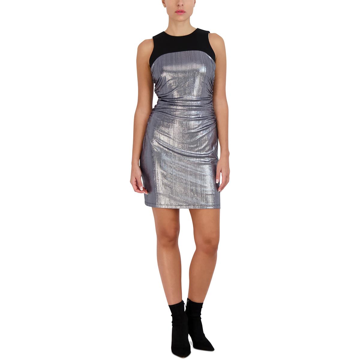 Metallic Above Knee Cocktail And Party Dress