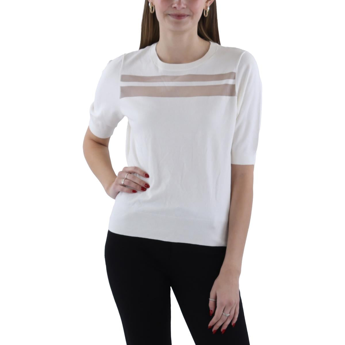 Crewneck Elbow Sleeve Crewneck Sweater