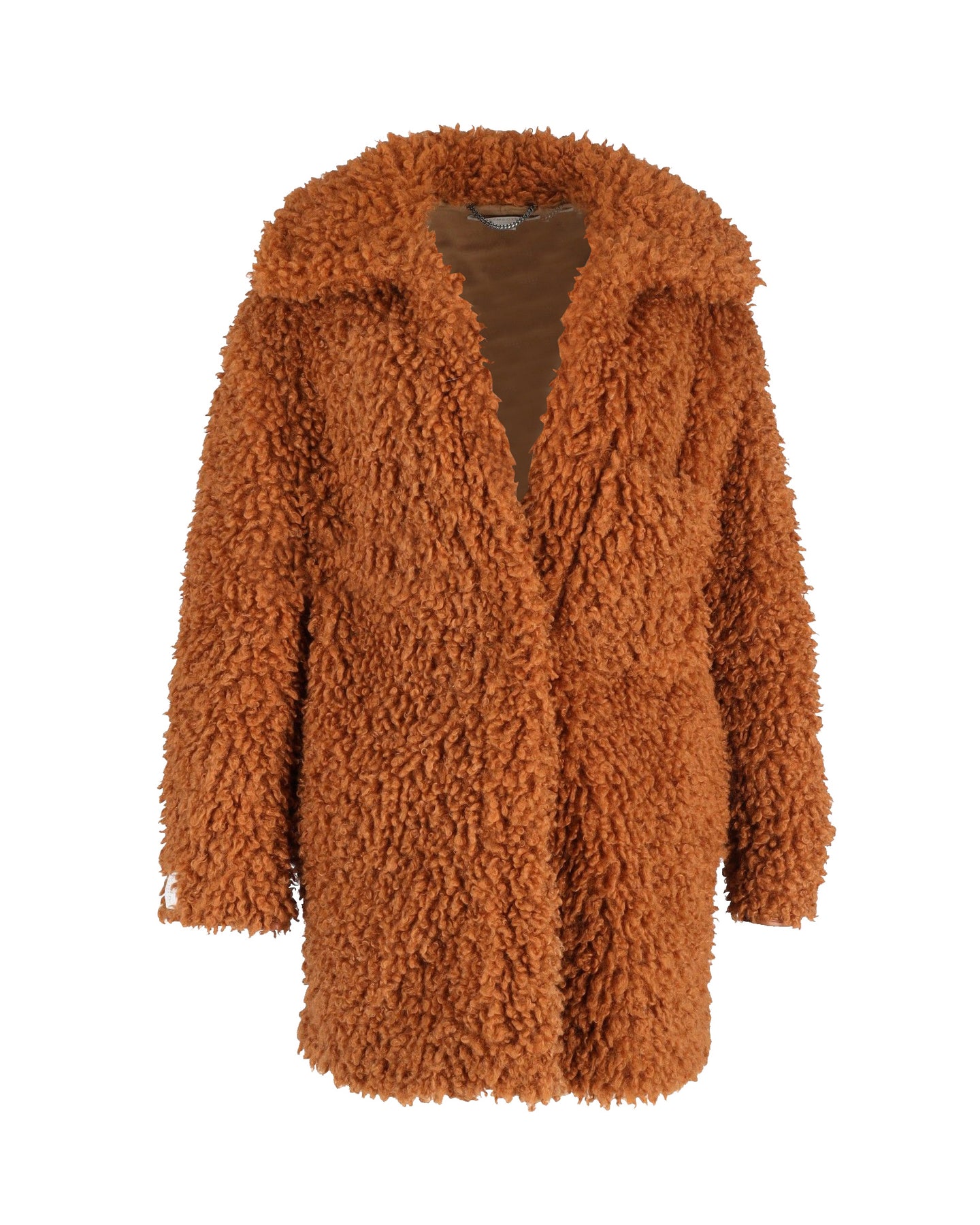 Stella McCartney Shearling Josephine Coat In Brown Faux Fur 7802226999356