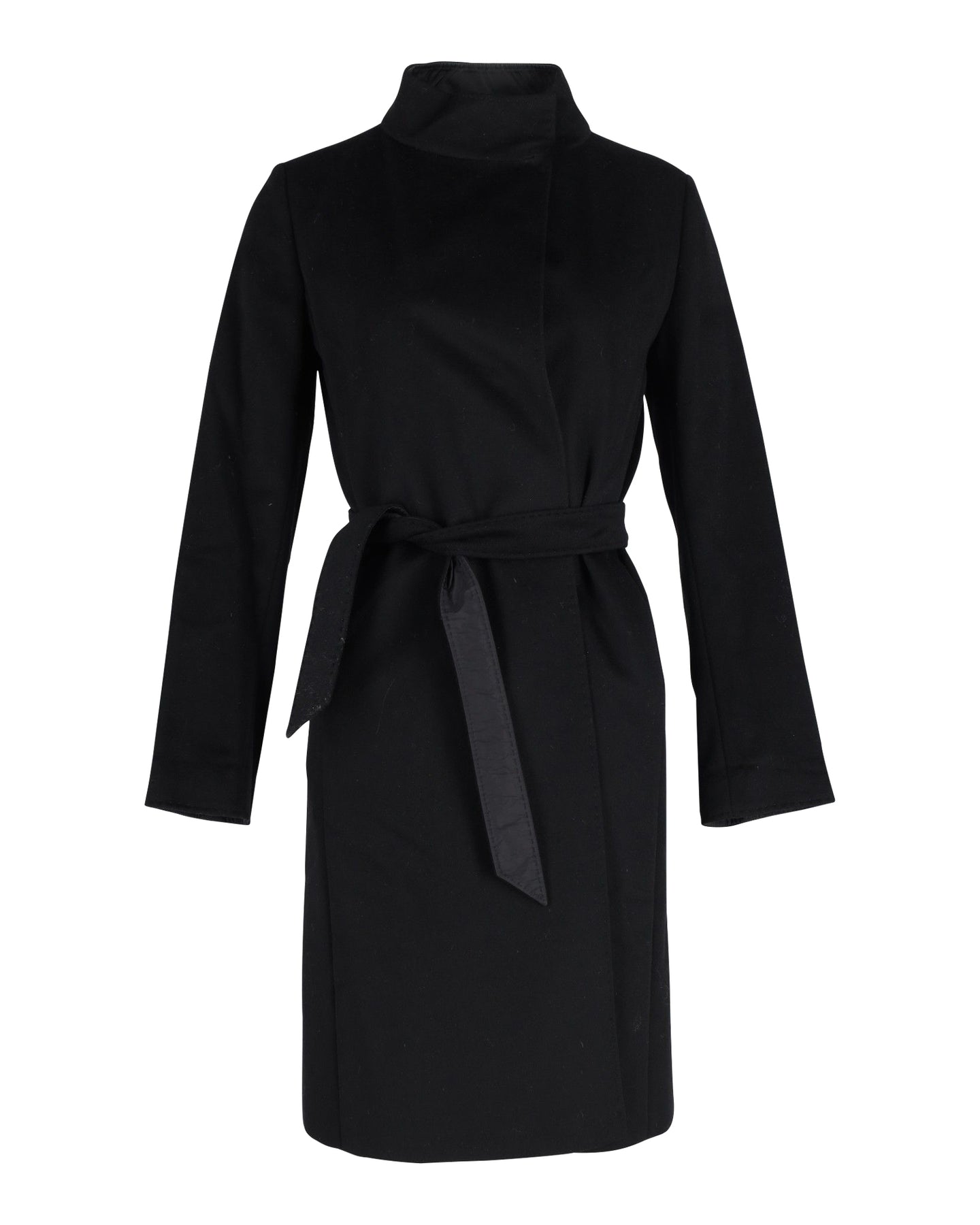 Max Mara Belted Coat in Black Cashmere 7802217889852
