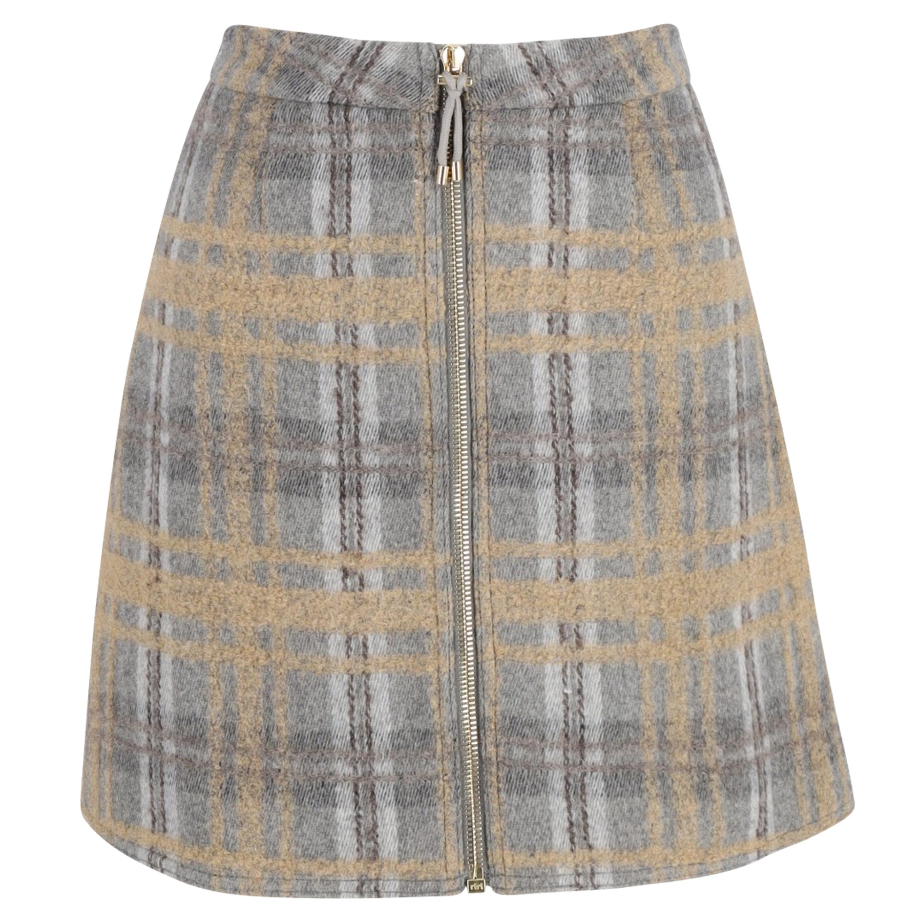 Acne Studios Plaid Mini Skirt in Grey Wool 7744771424316
